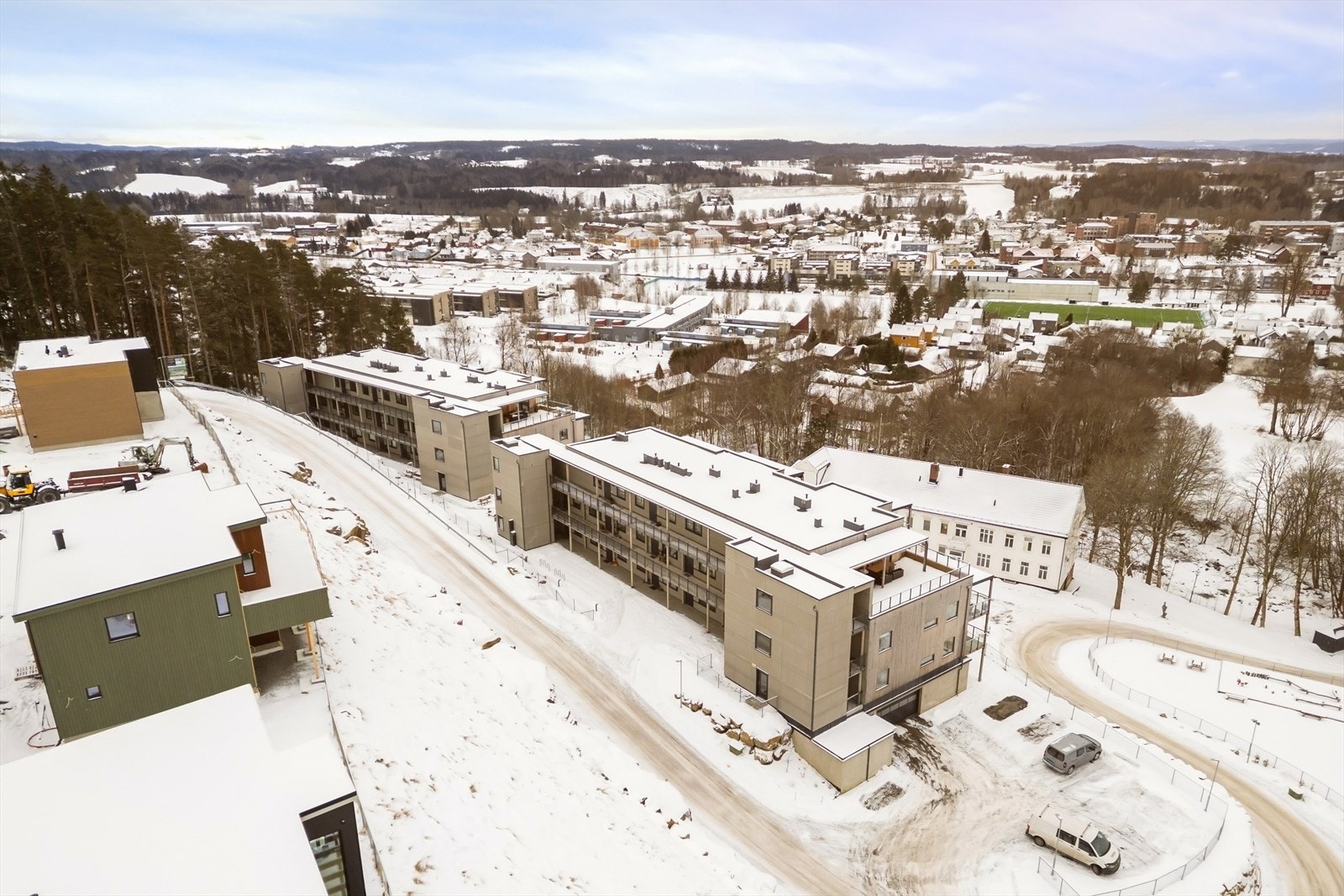 Dronebilde over området. Galleribilde