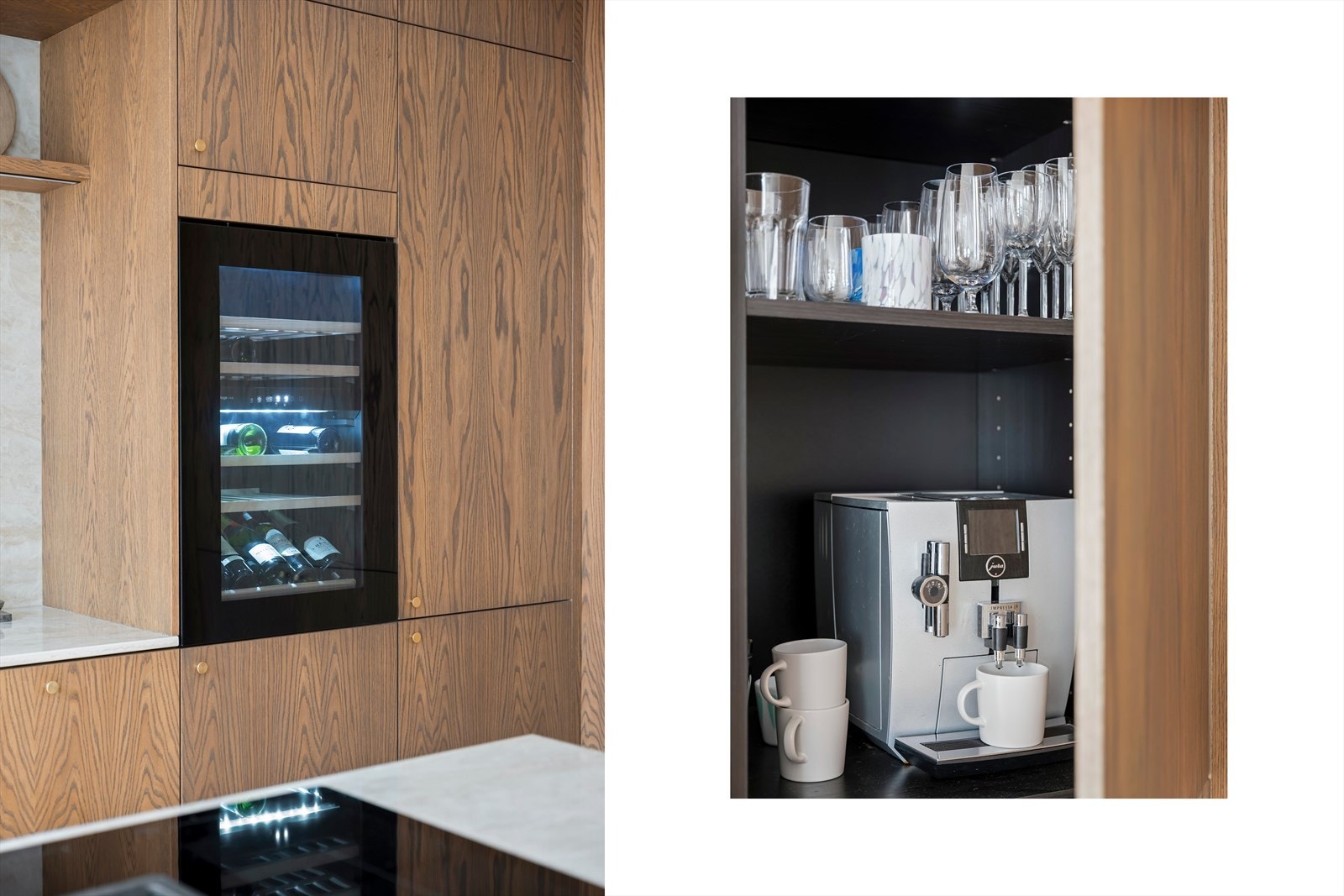 Her finner du både vinskap og en praktisk kaffestasjon. Galleribilde