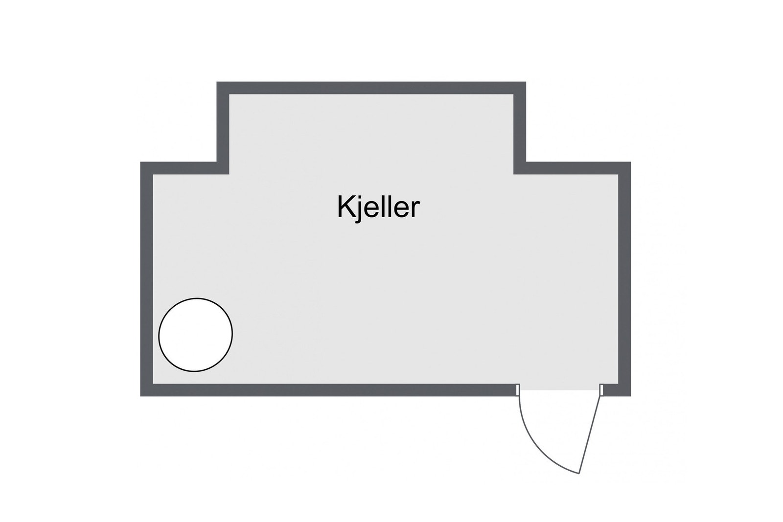 Kjelleretasje. Merk at denne ikke har et målbart areal. Galleribilde