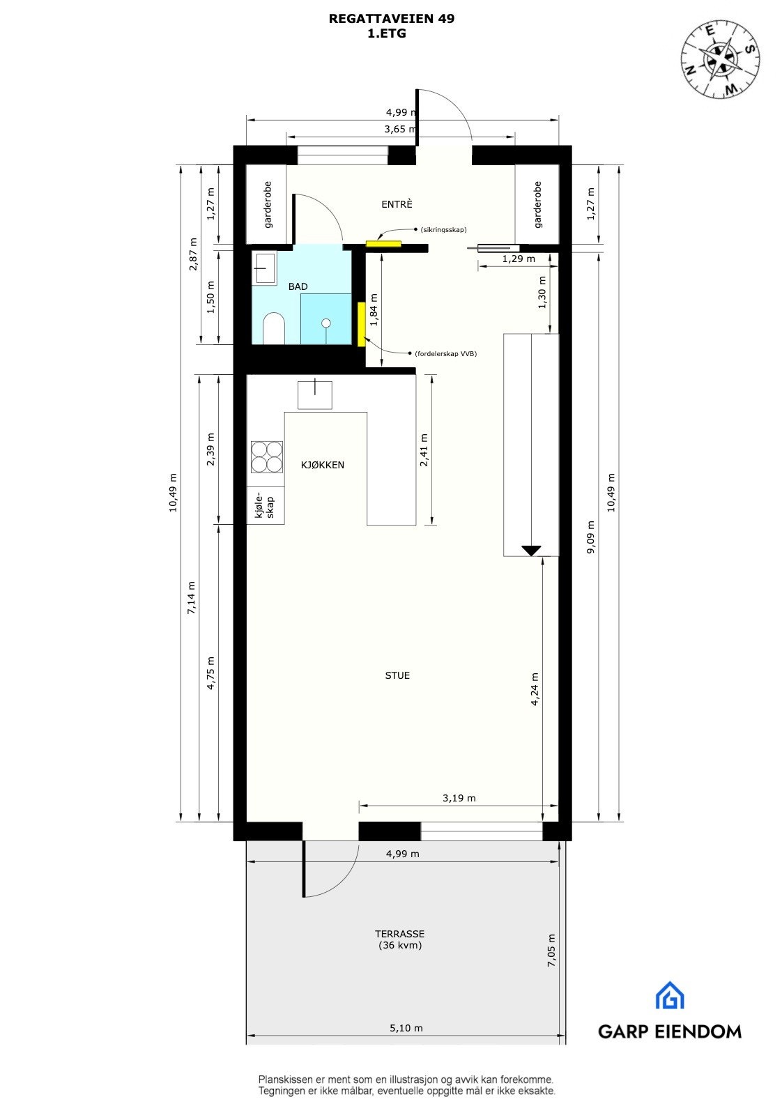 Plantegning 1. etasje Galleribilde
