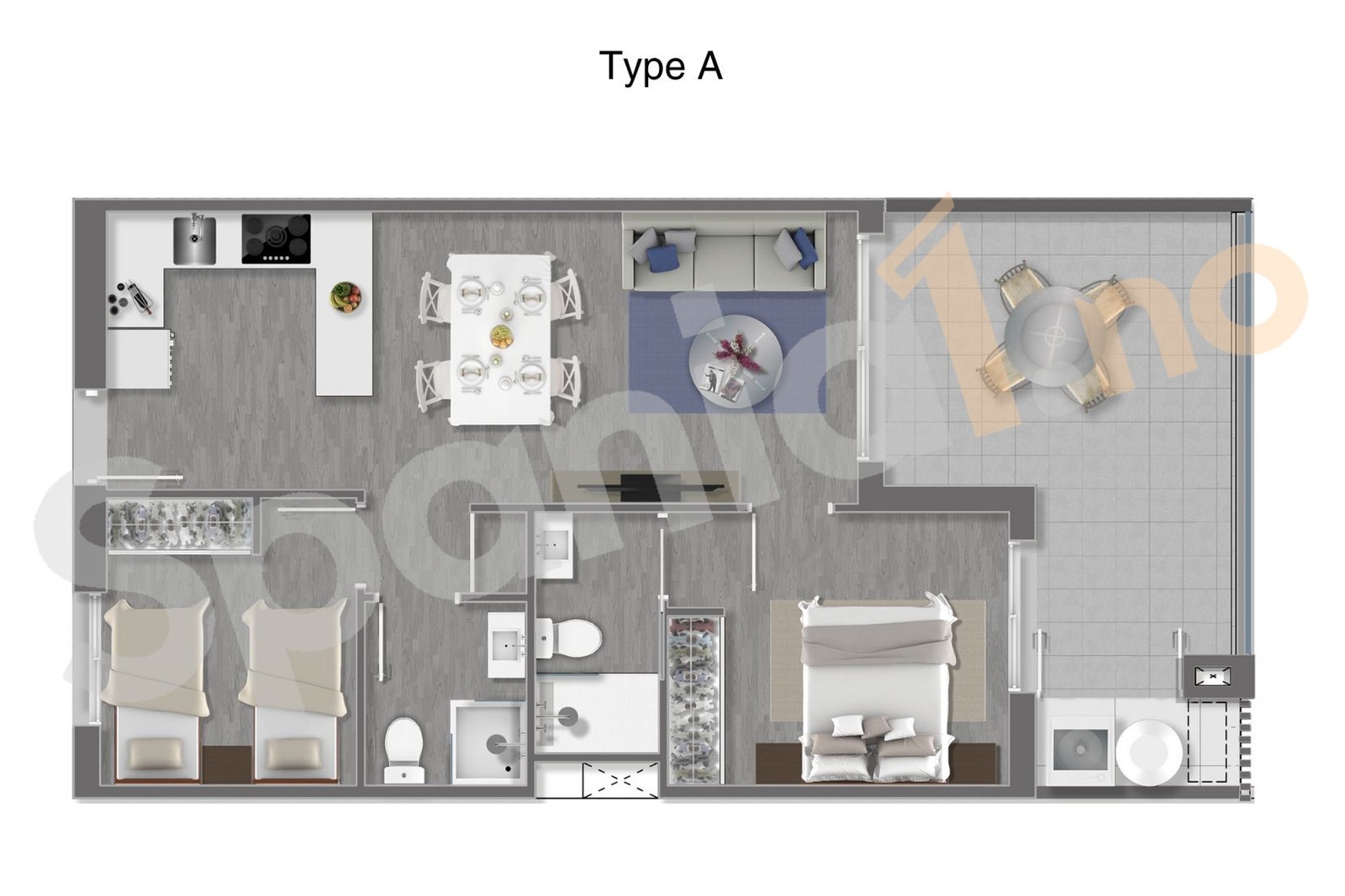 Plantegning leilighet type A Galleribilde