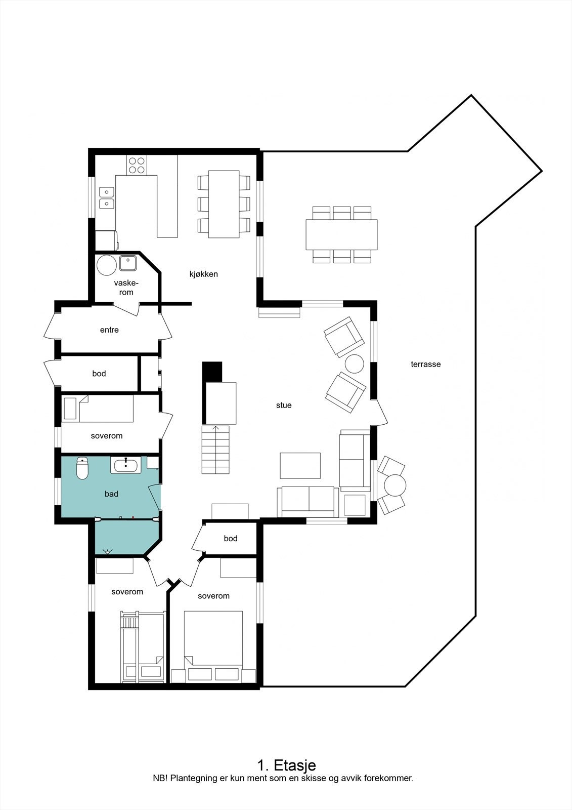 Planløsning 1. etasje Galleribilde