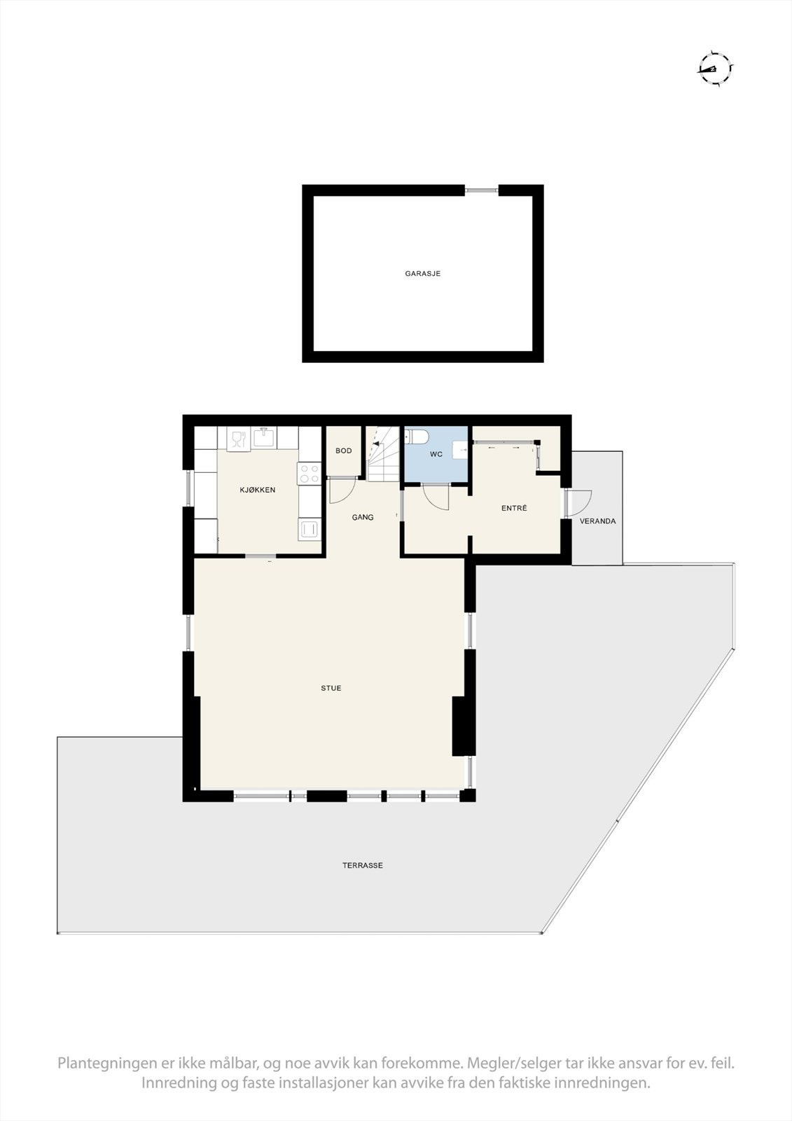 Plantegning 1. etasje Galleribilde