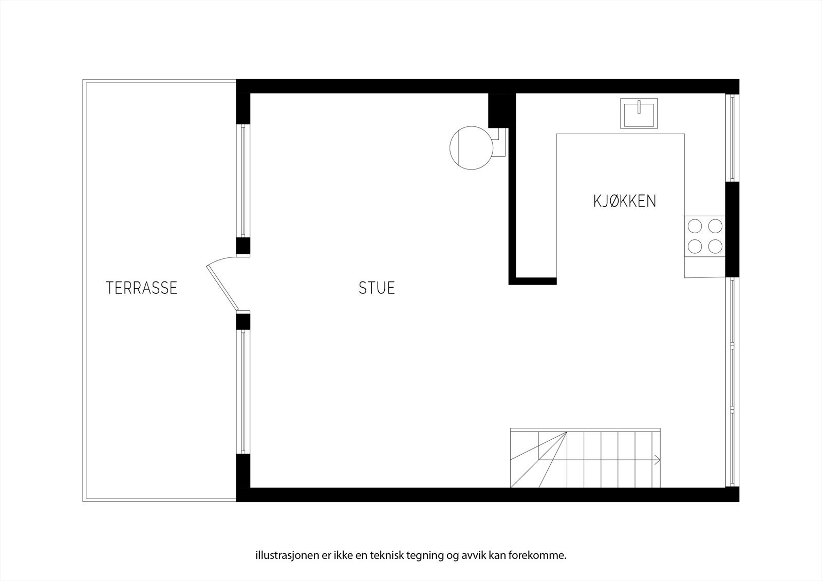 Plantegning hovedetasje. Galleribilde
