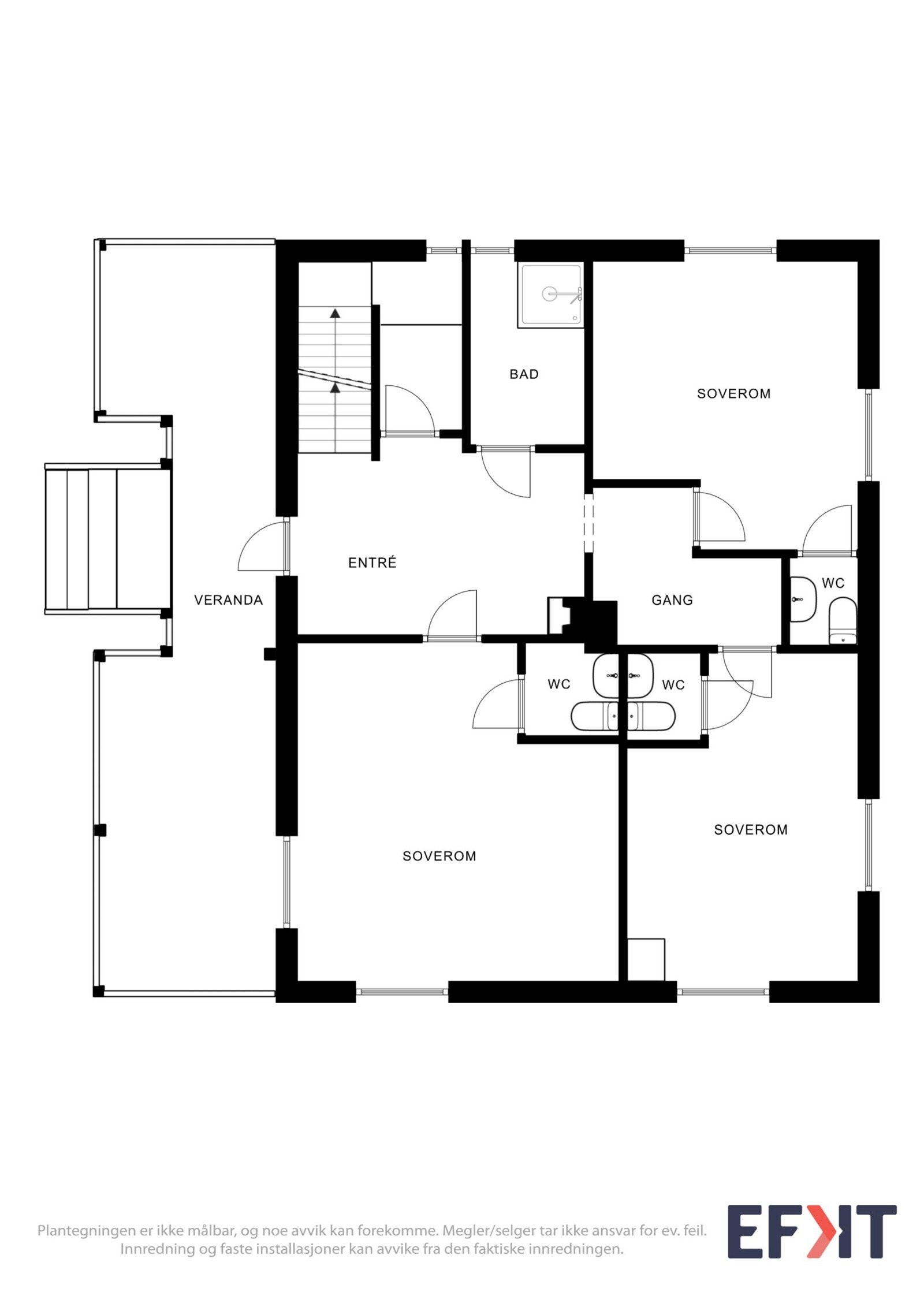 planskisse av hovedetasjen Galleribilde