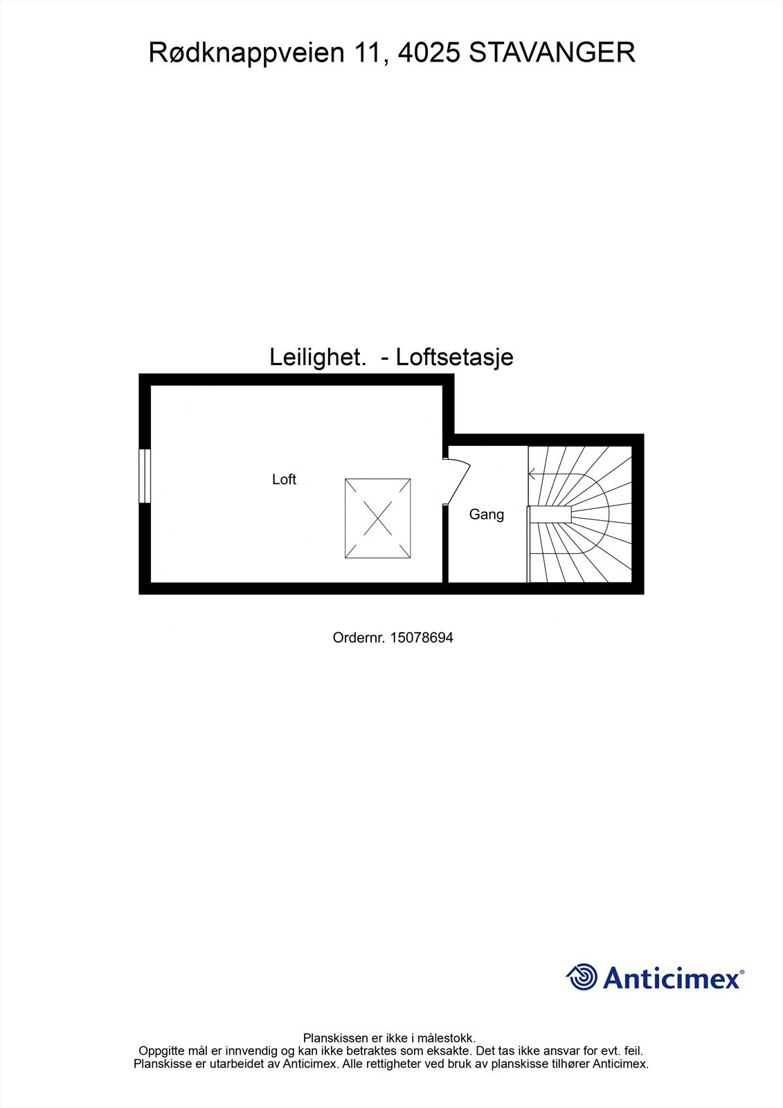 Plantegning loft. Galleribilde