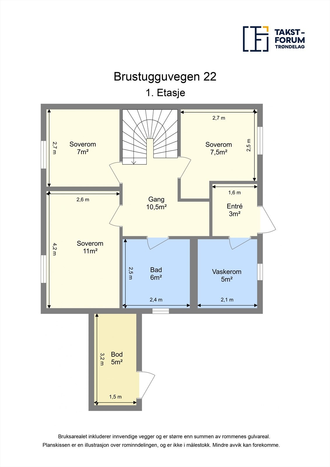 Planskisse 1. etasje. Galleribilde