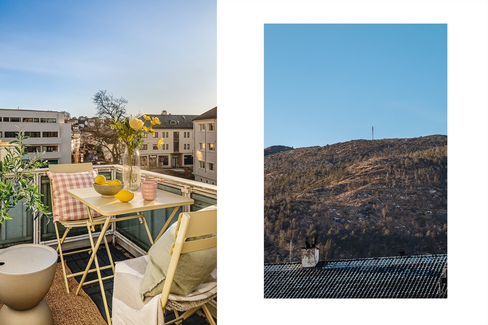 Vestvendt beliggenhet og utsikt over byfjellene og nærområdet. Galleribilde