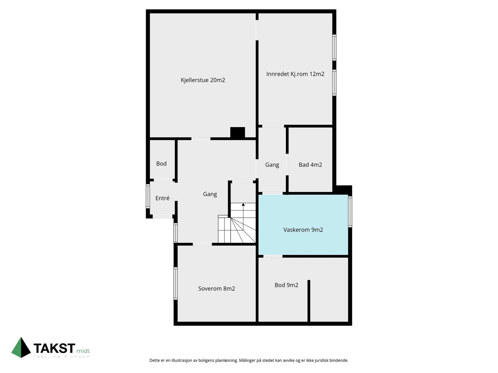 Planløsning kjeller. Galleribilde