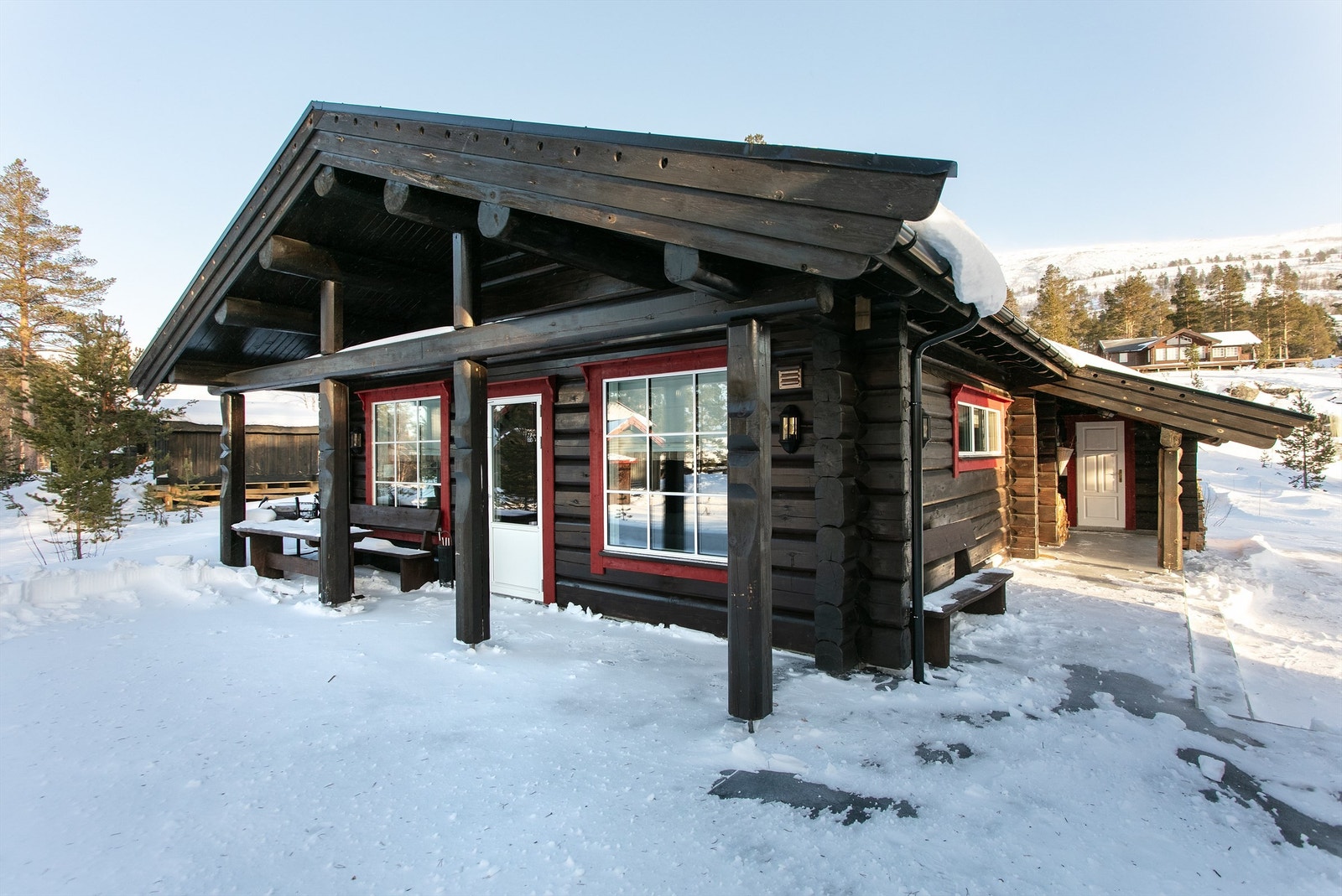 Stor markterrasse med utgang fra stue Galleribilde