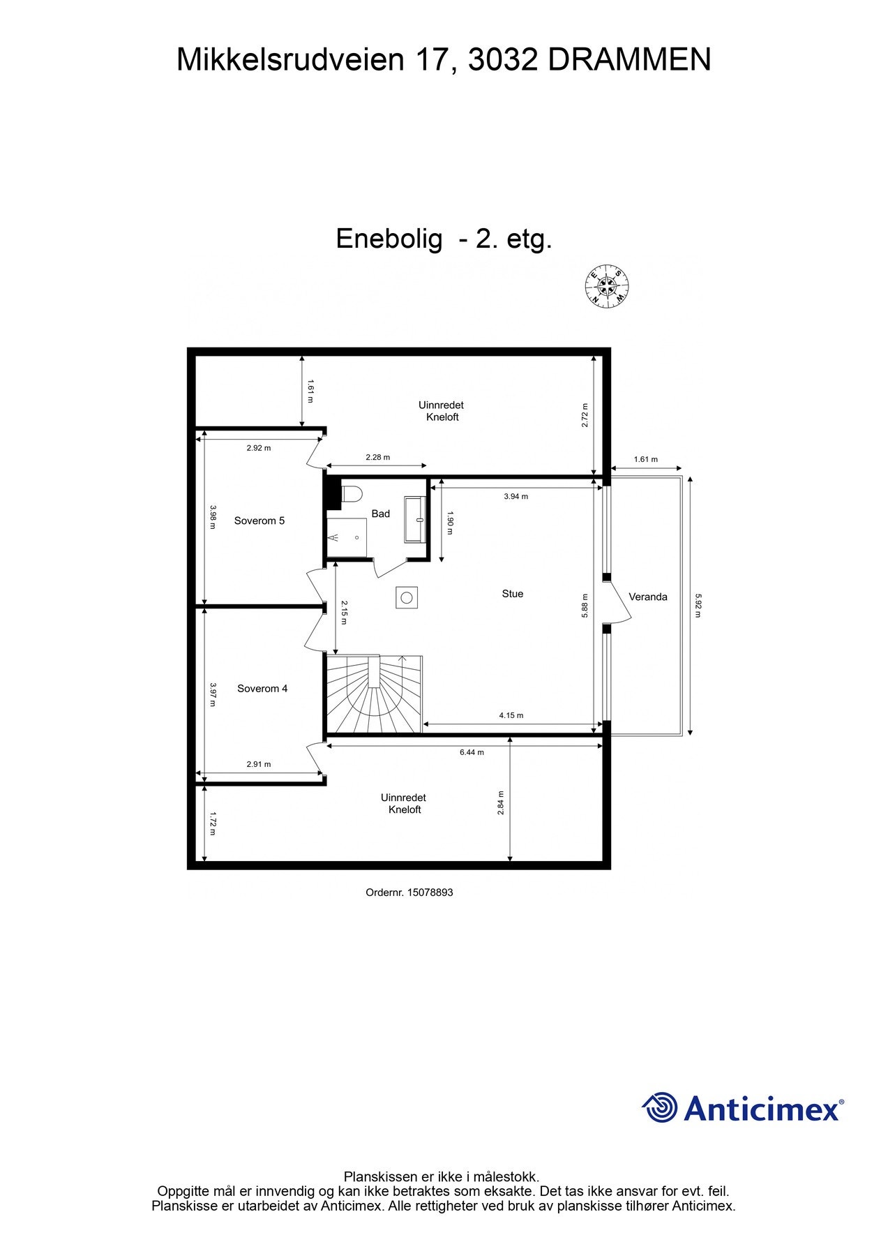 Plantegning, målsatt, 2. etg. Galleribilde