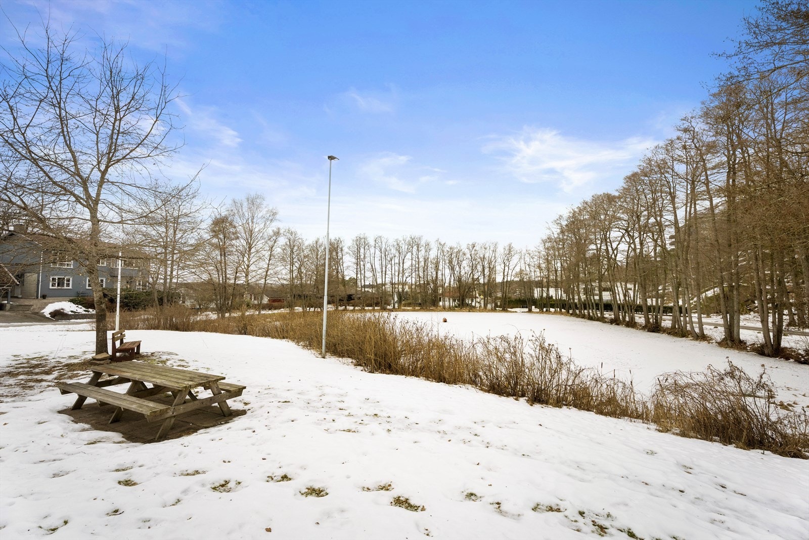 Boligen har utsikt over en idyllisk andedam - et hyggelig tilskudd i nabolaget. Galleribilde