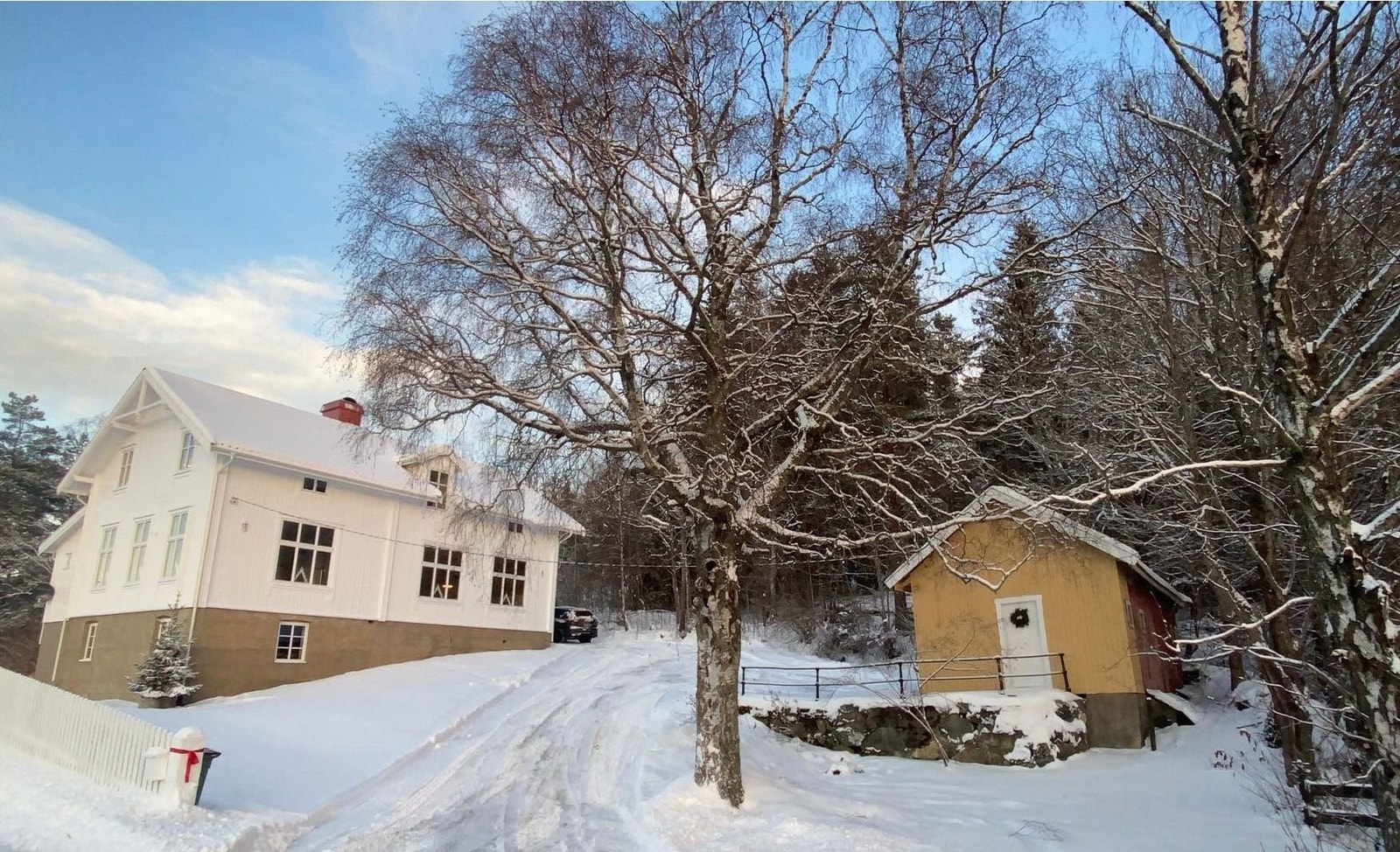 Eiendommen vinterstid.
Privat foto Galleribilde