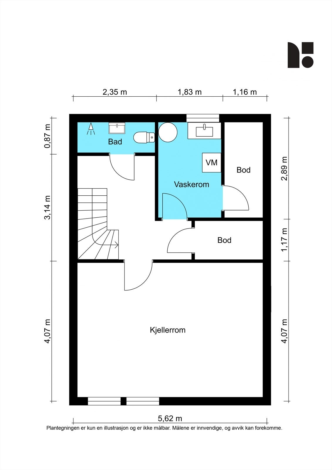 Plantegning Kjeller. Galleribilde