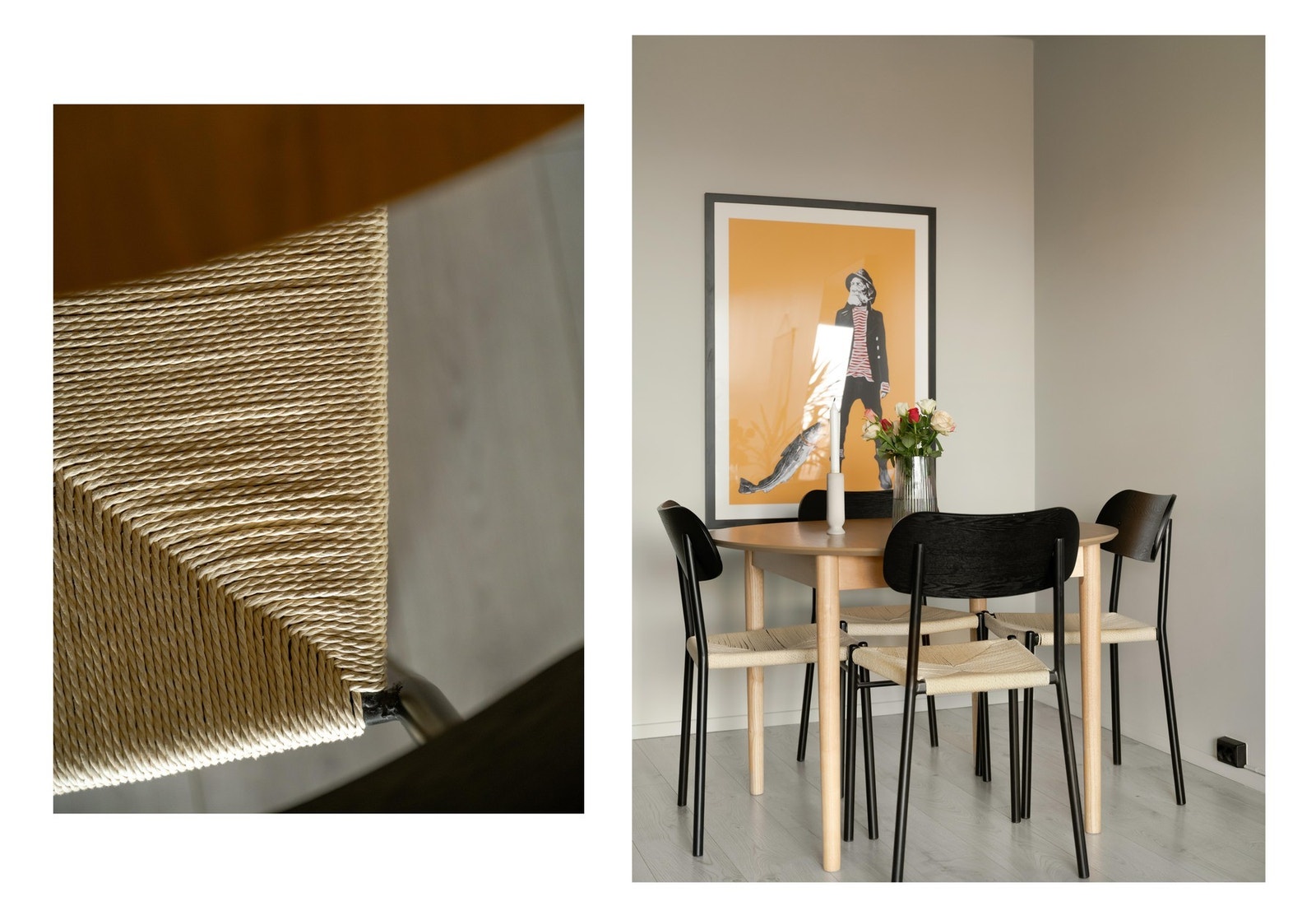 Spisebordet finner sin naturlige plass innerst i stuen ved kjøkkenet. Galleribilde