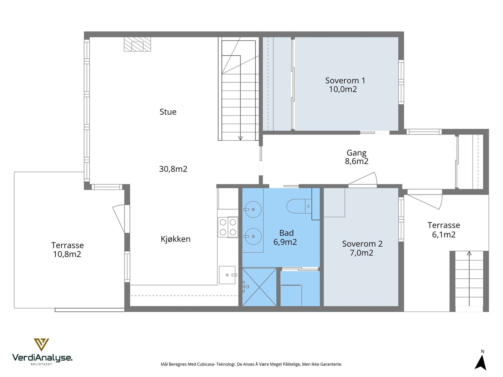 Planskisse med areal for 1. etasje. Galleribilde