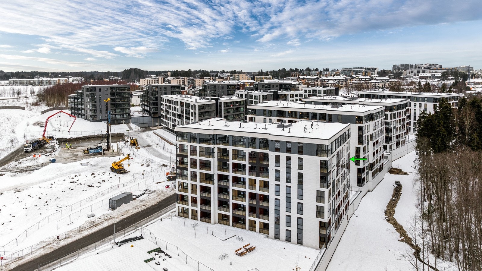 Bygg L består av 76 boligenheter, nyoppført i 2025. Galleribilde