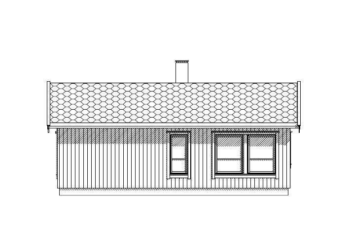 Tegningsskisse av hytta Galleribilde