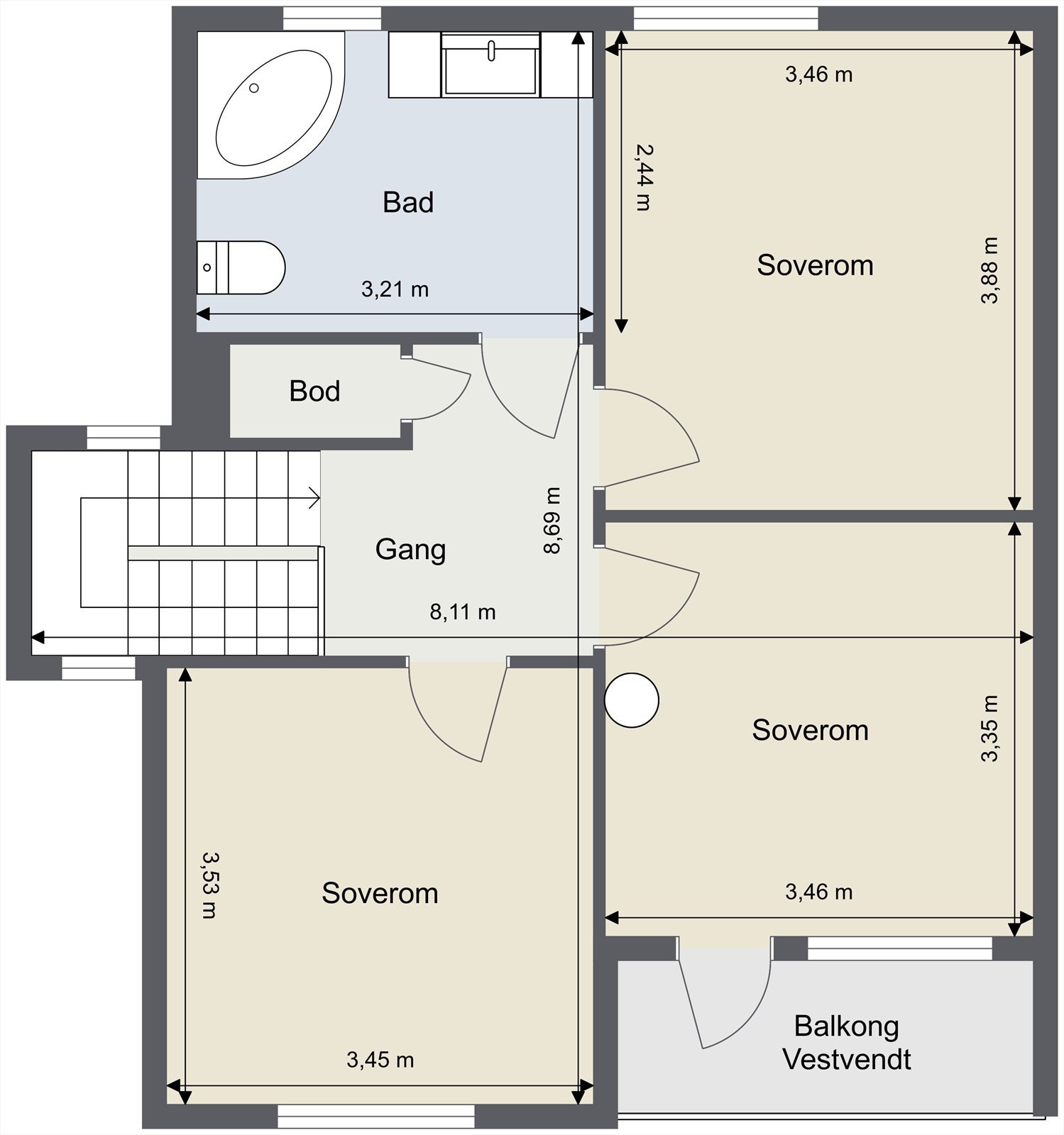 Planskisse 2 etasje Galleribilde