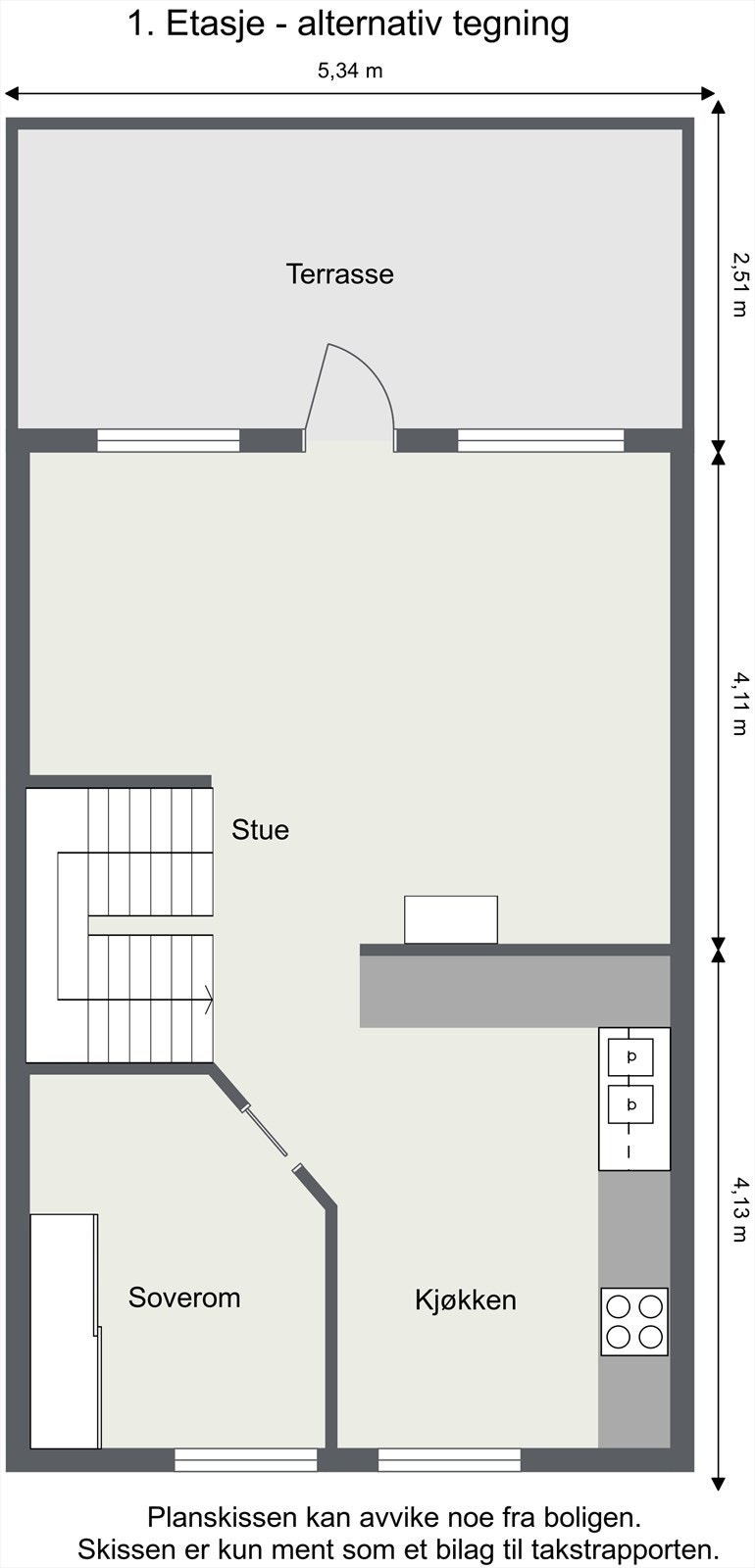 Alternativ plantegning for første etasje. Galleribilde