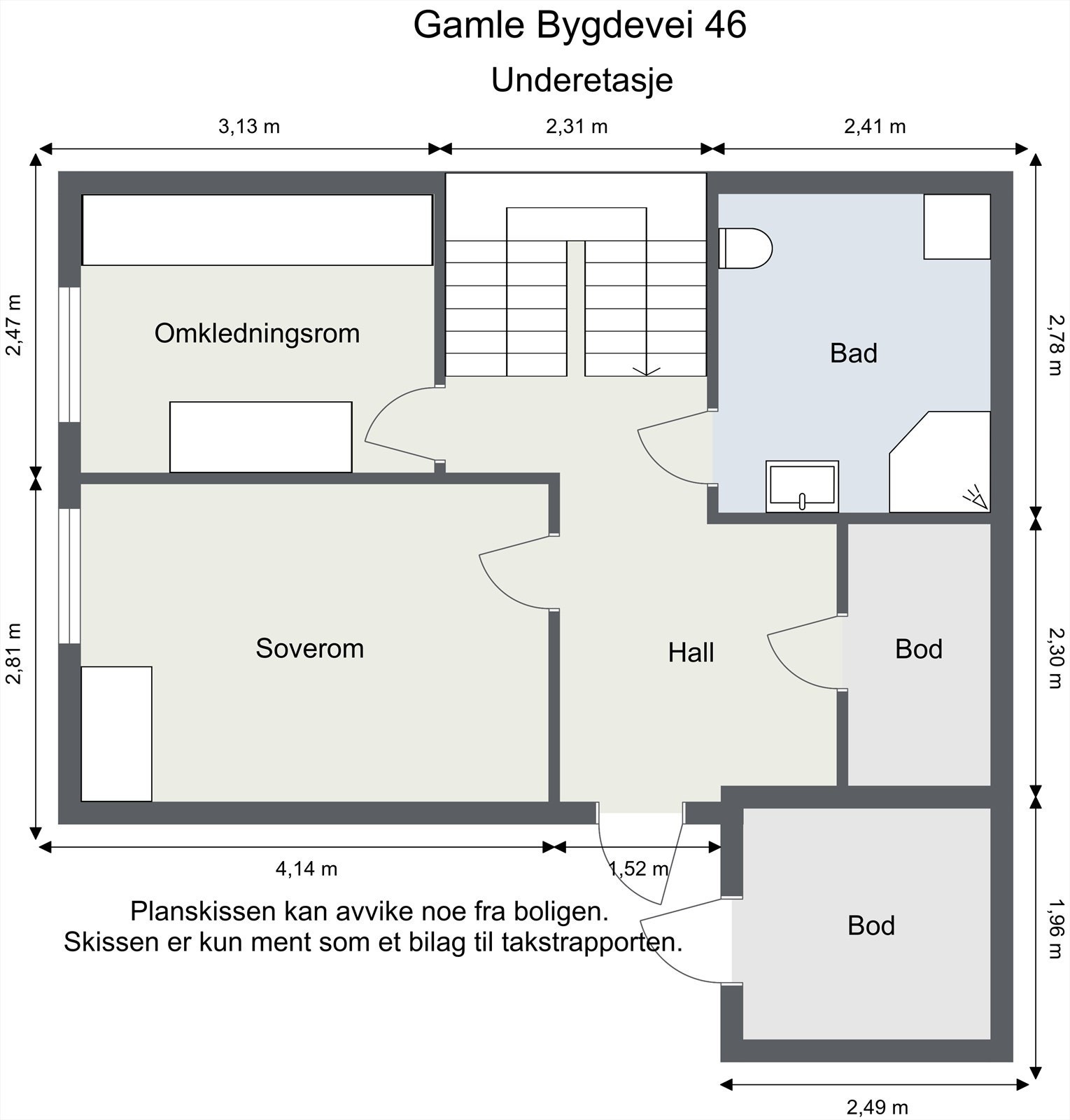 Plantegning underetasje. Galleribilde