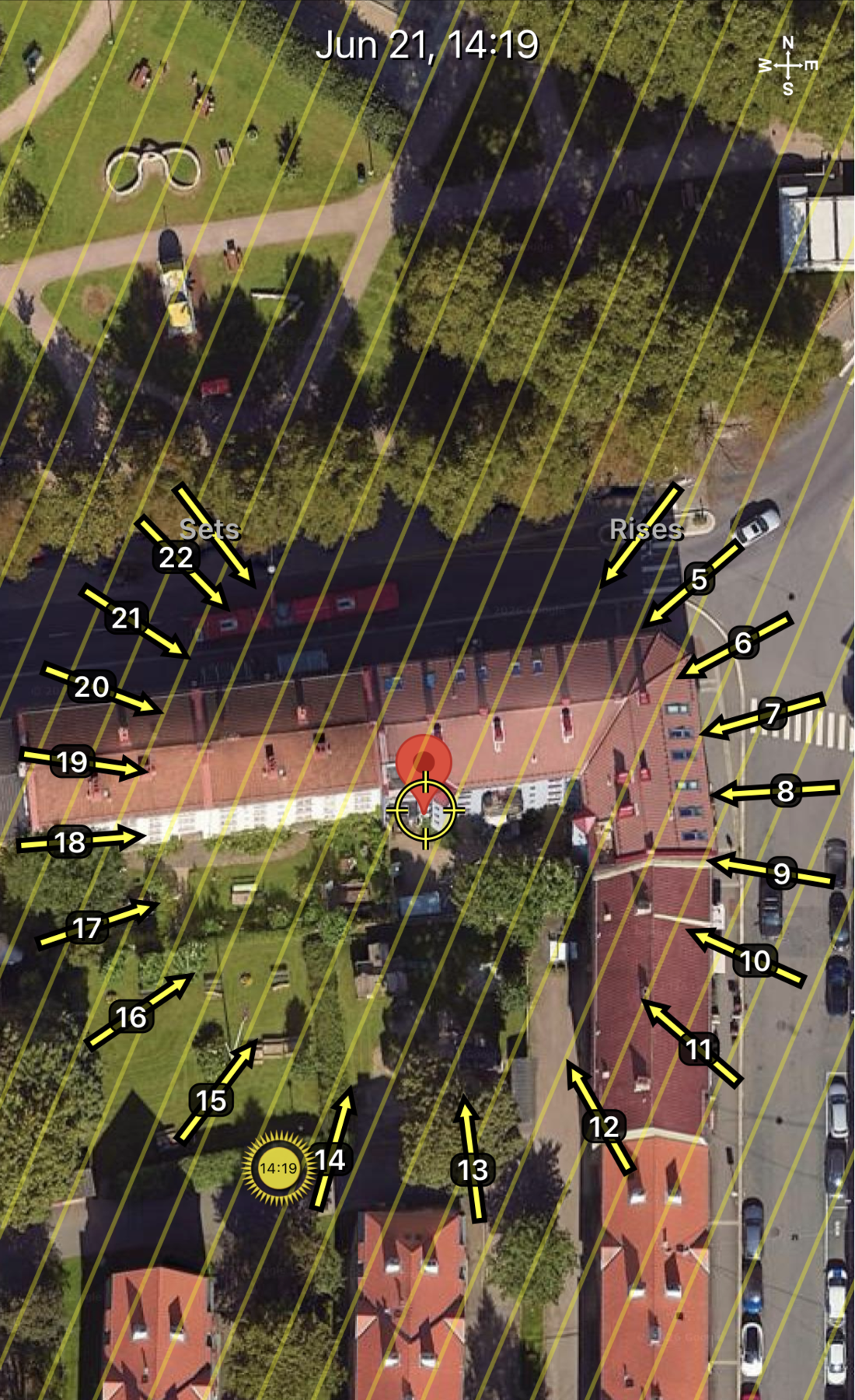 Solkartet viser solforholdene i juni. Galleribilde