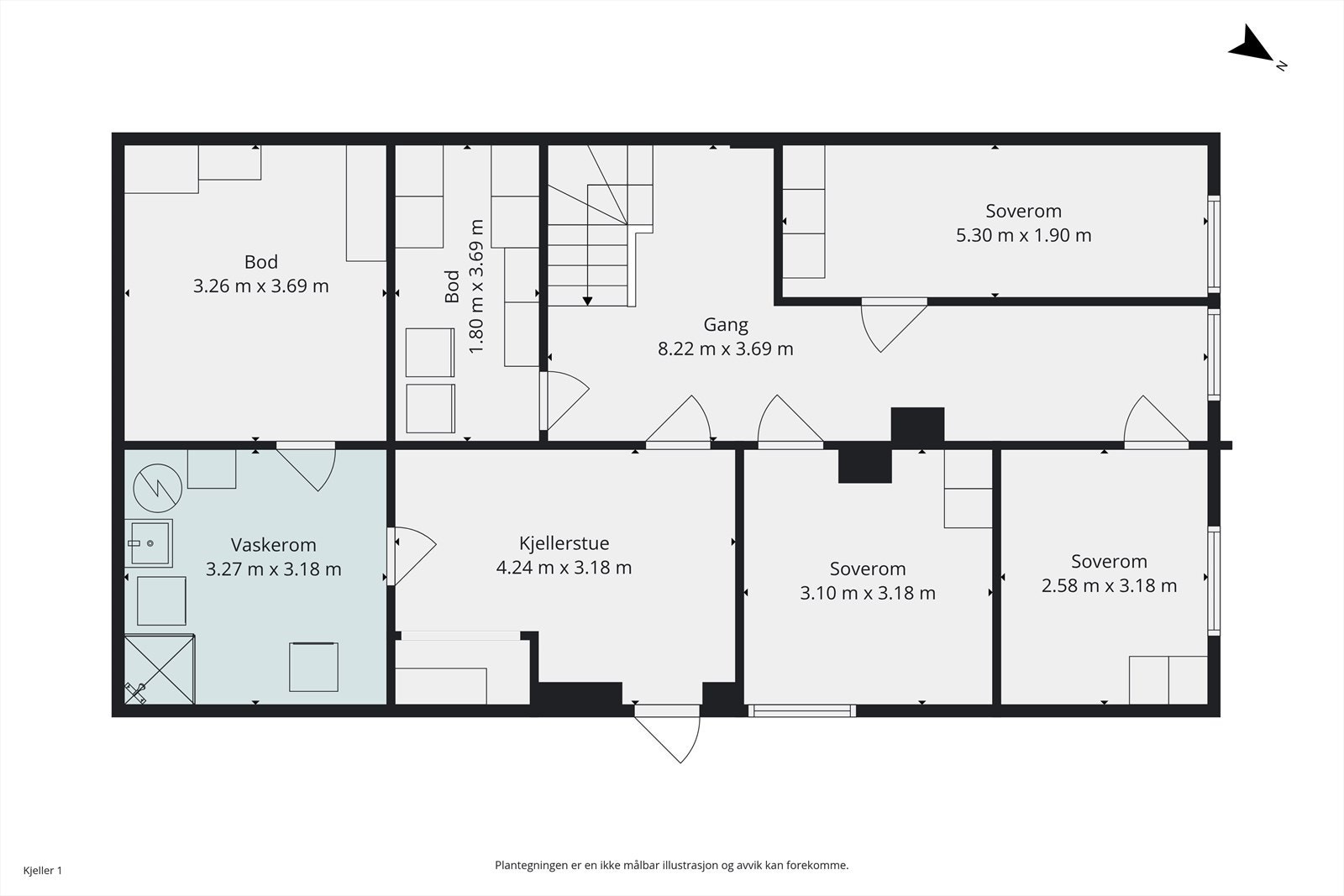 Plantegning kjeller. Galleribilde