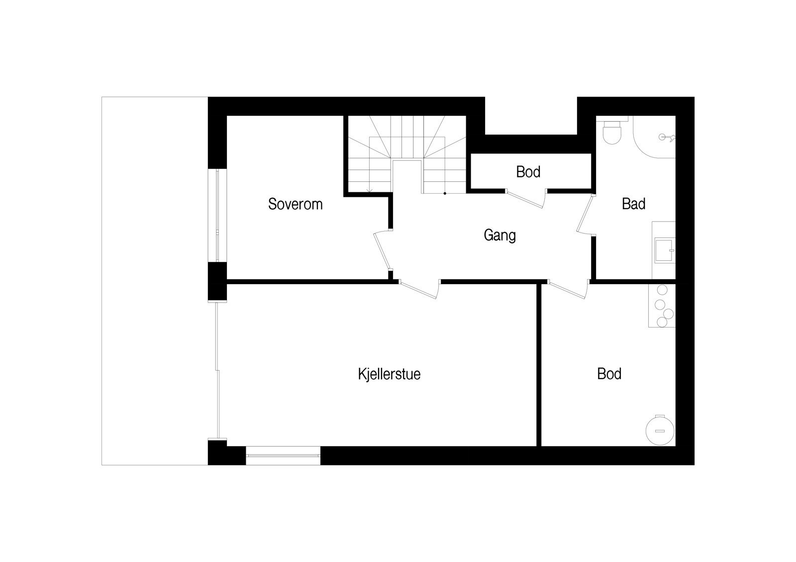 Plantegning u.etasje. Galleribilde