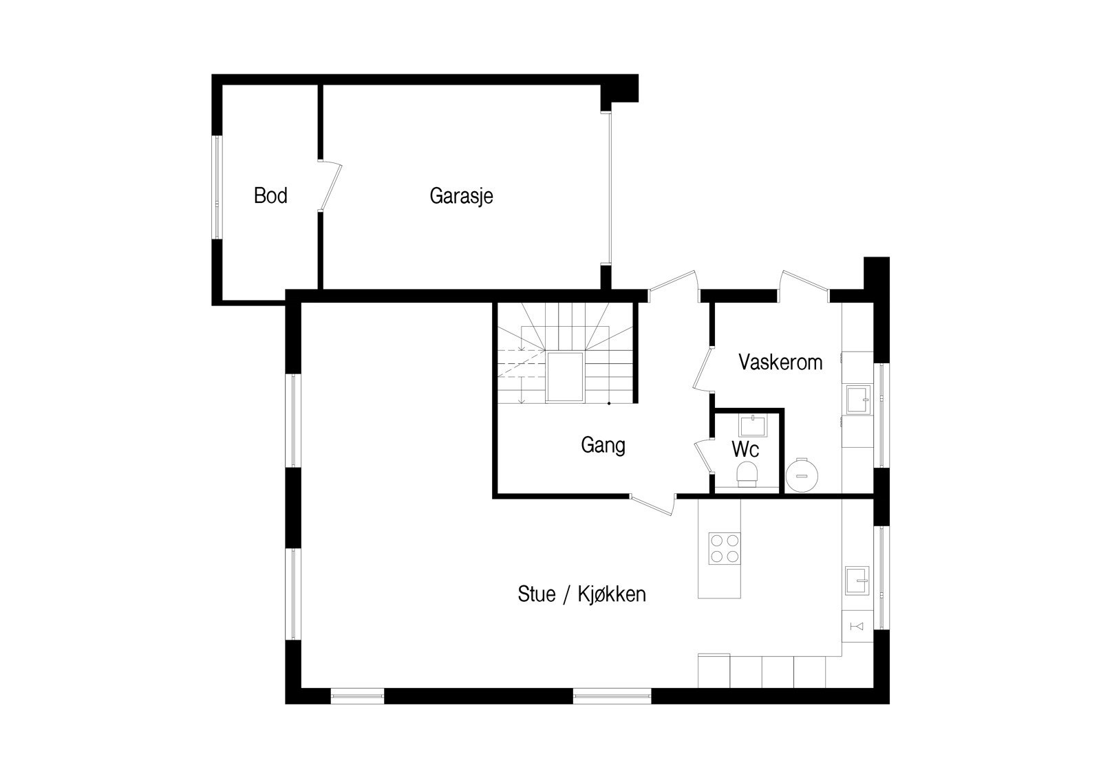 Plantegning 1.etasje. Galleribilde