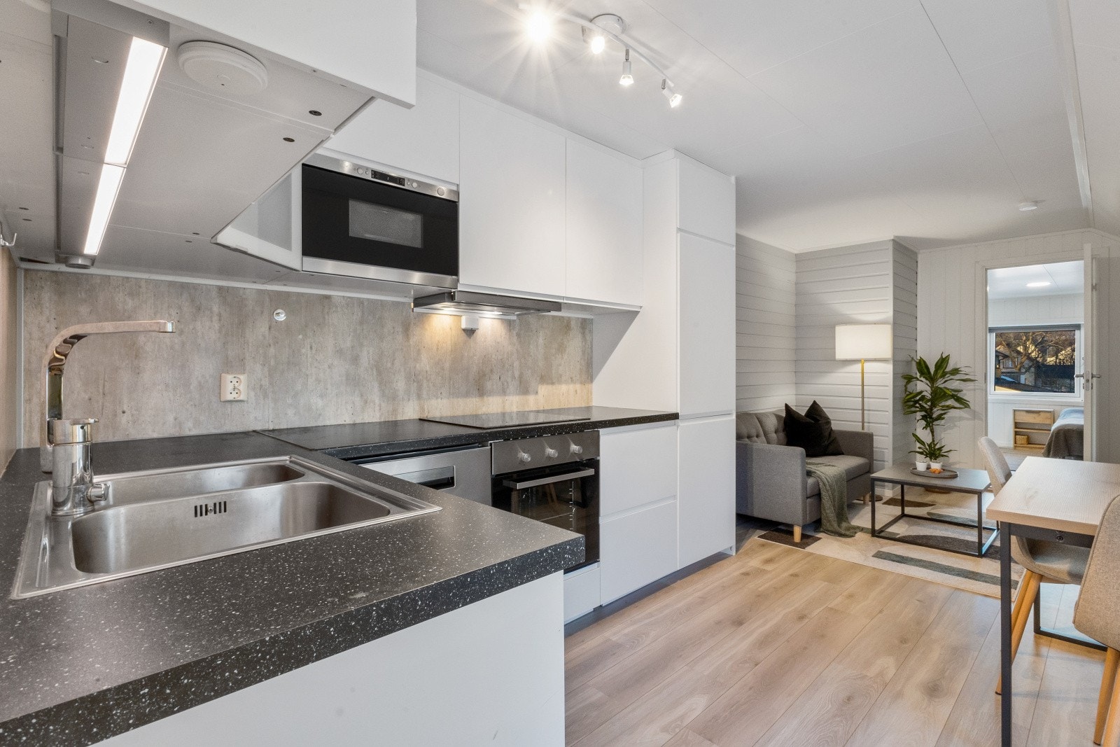 Hybel 1, kjøkken og stue. Galleribilde