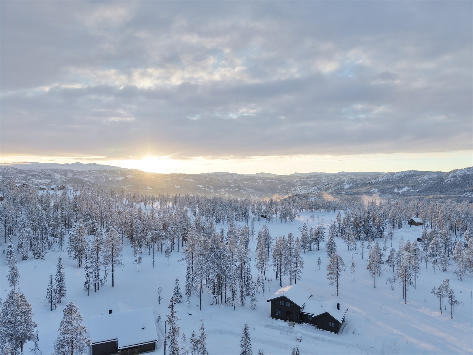 Fantastisk solnedgang Galleribilde