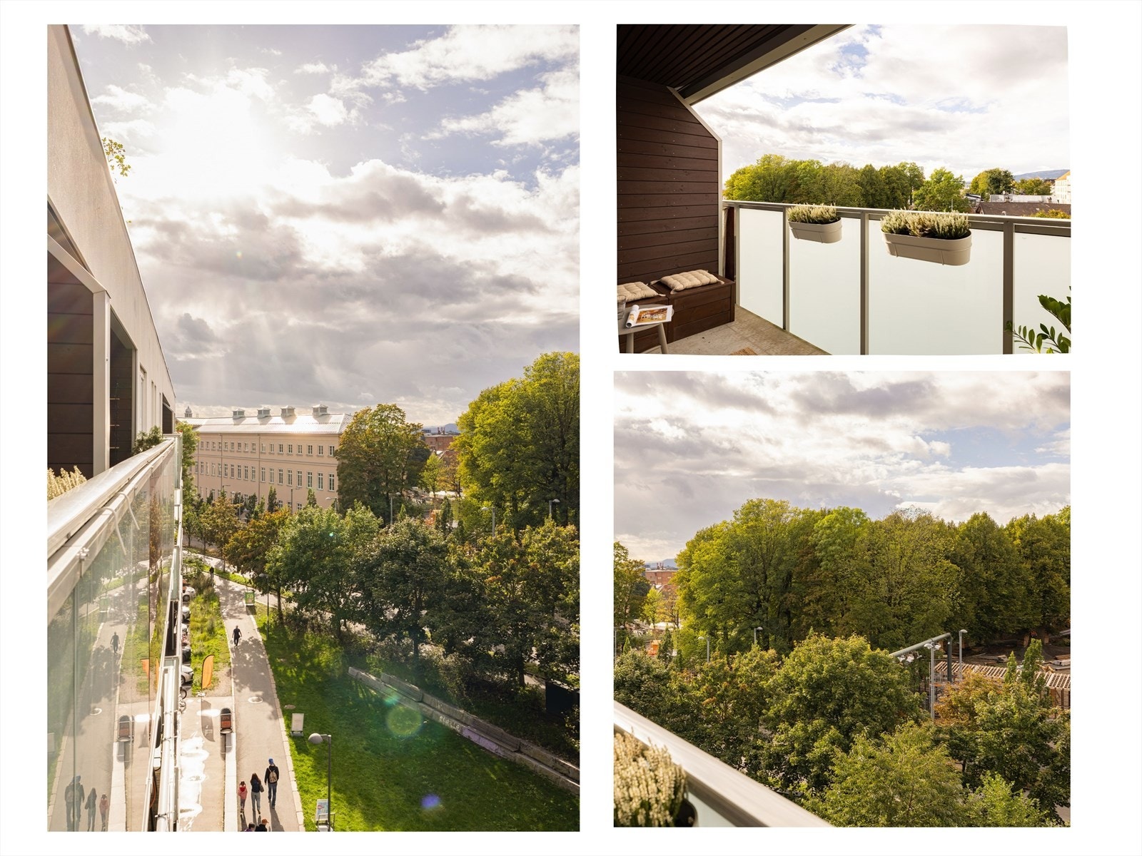 Leiligheten har en svært solrik balkong med storslått utsikt. Galleribilde