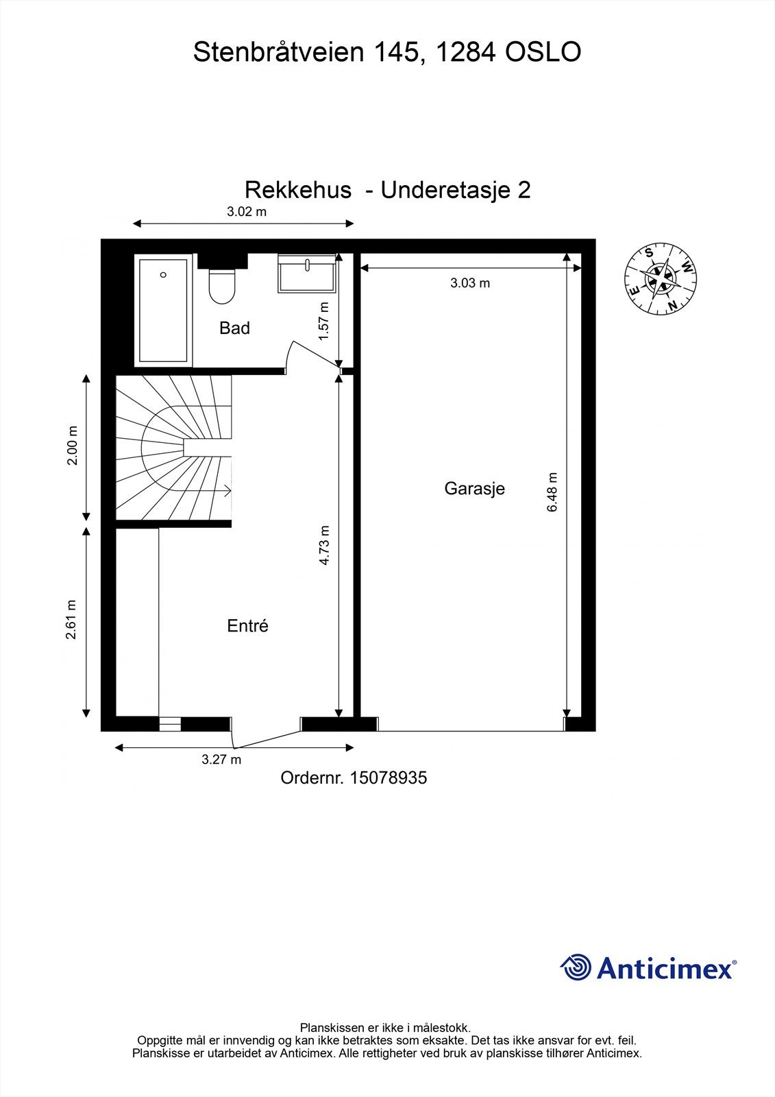 Underetasje 2 inneholder entré, bad og direkte adkomst til garasjen. Galleribilde