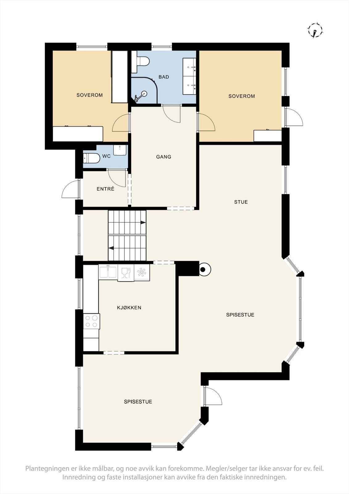 Plantegning, 1.etasje. Galleribilde