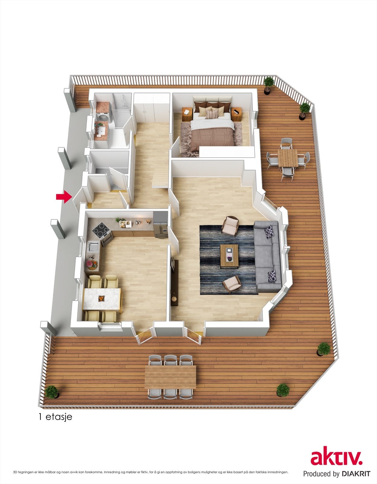 Plantegning 1. etasje Galleribilde