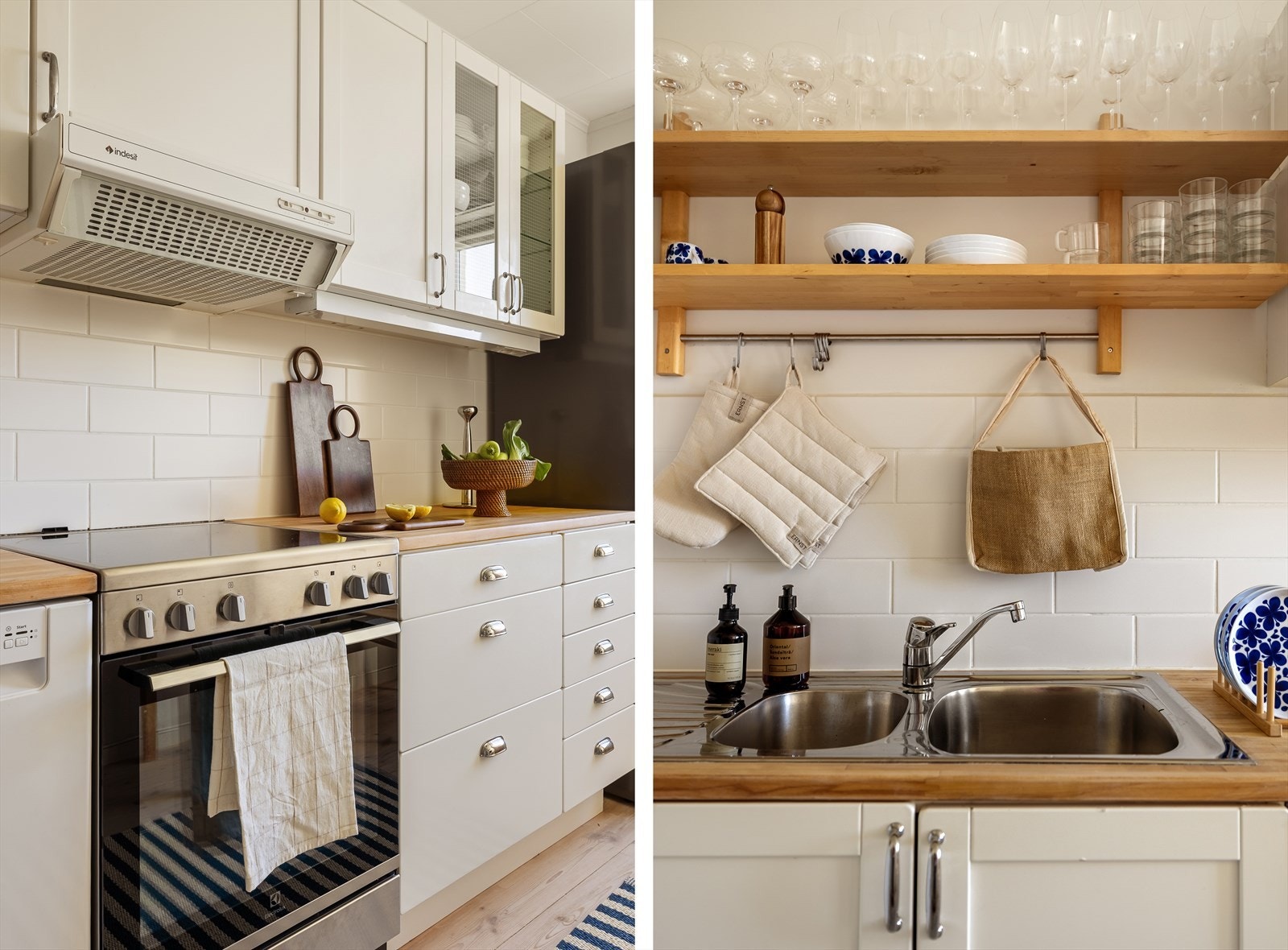 Kjøkkenets størrelse gjør det lett å holde orden samtidig som det gir god arbeidskomfort. Galleribilde