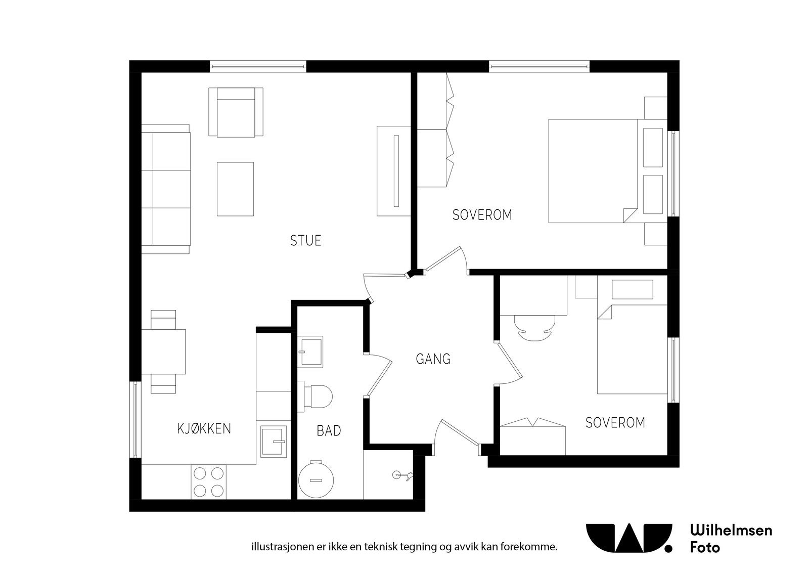 Mulig planløsning etter oppussing Galleribilde