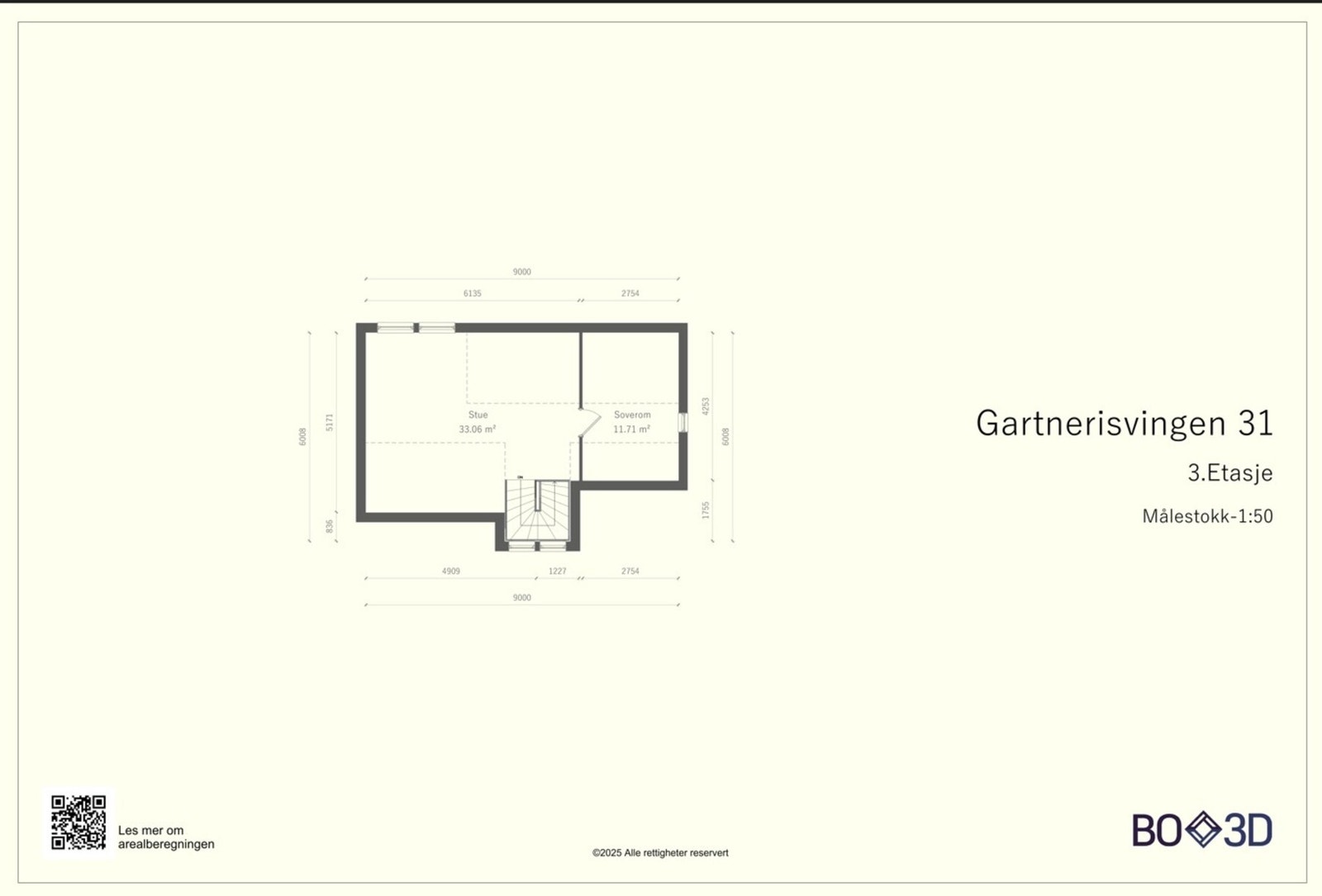 Plantegning - 3. etasje (loft) Galleribilde