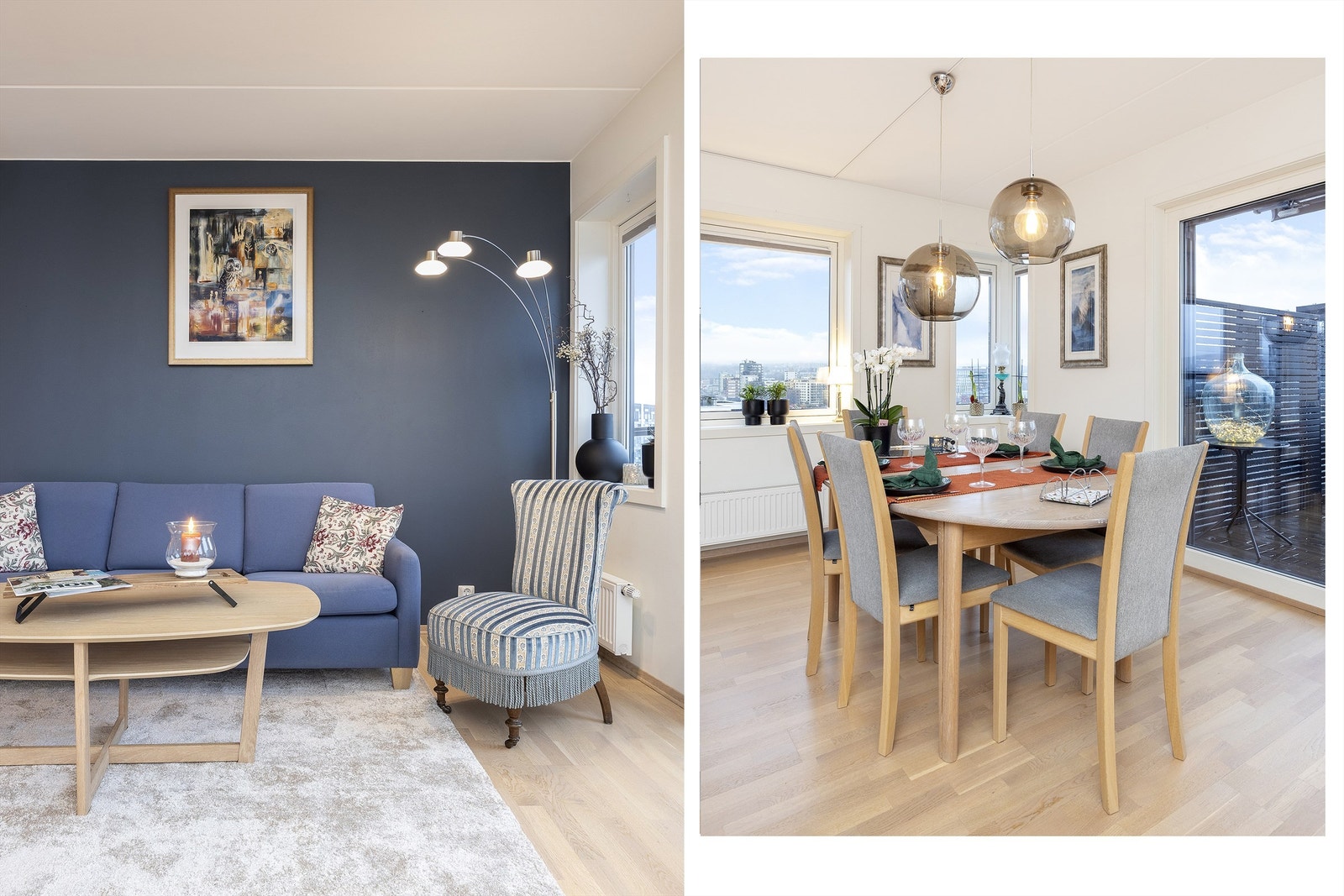 Det er naturlig å møblere med en spisegruppe- perfekt for å invitere venner på besøk. Galleribilde