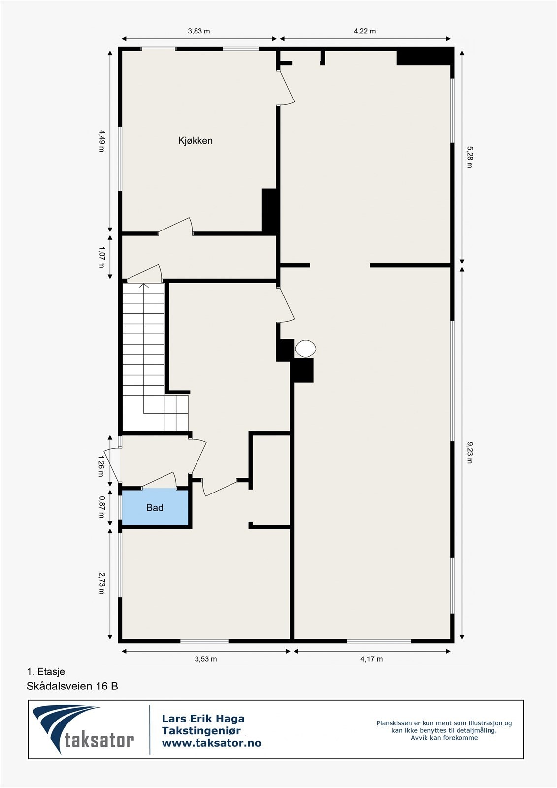 Planskisse 1. etg. Galleribilde
