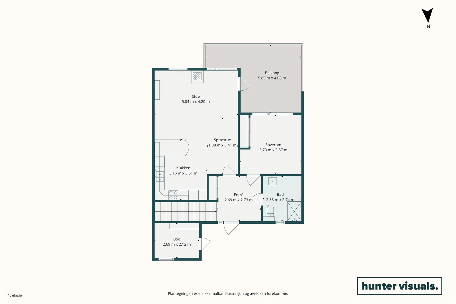 Plantegning 1. etasje Galleribilde