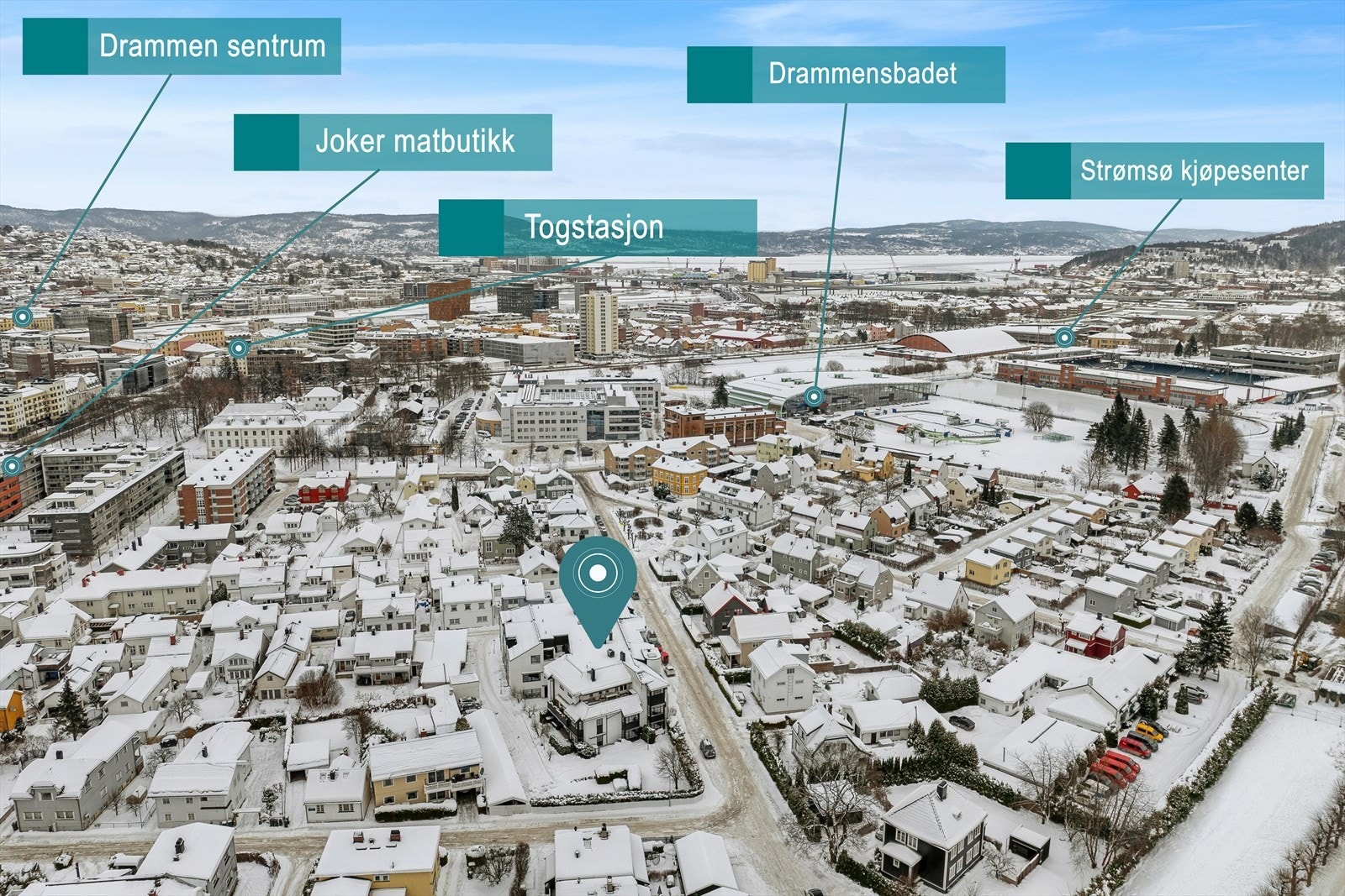 Nærhet til sentrale fasiliteter som matbutikker og togstasjon er en fordel. Galleribilde