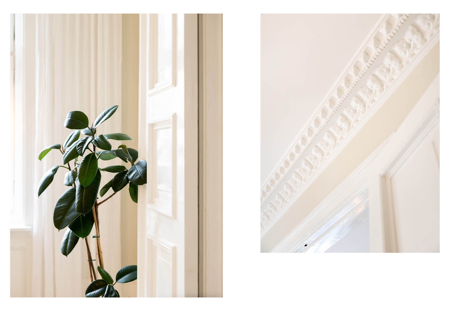 Originale fløydører og stukkatur/rosett. Galleribilde