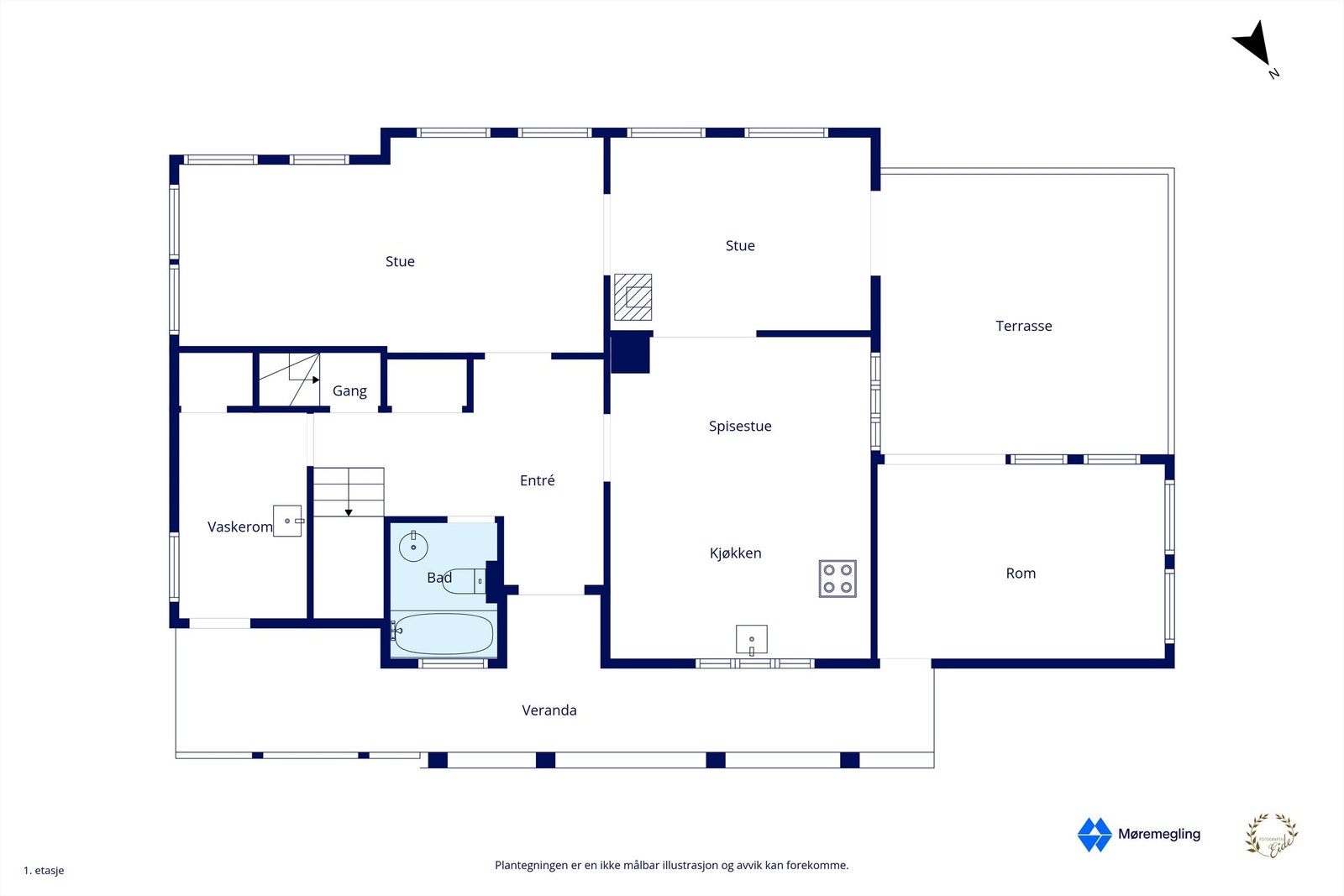Plantegning hovedetasje Galleribilde