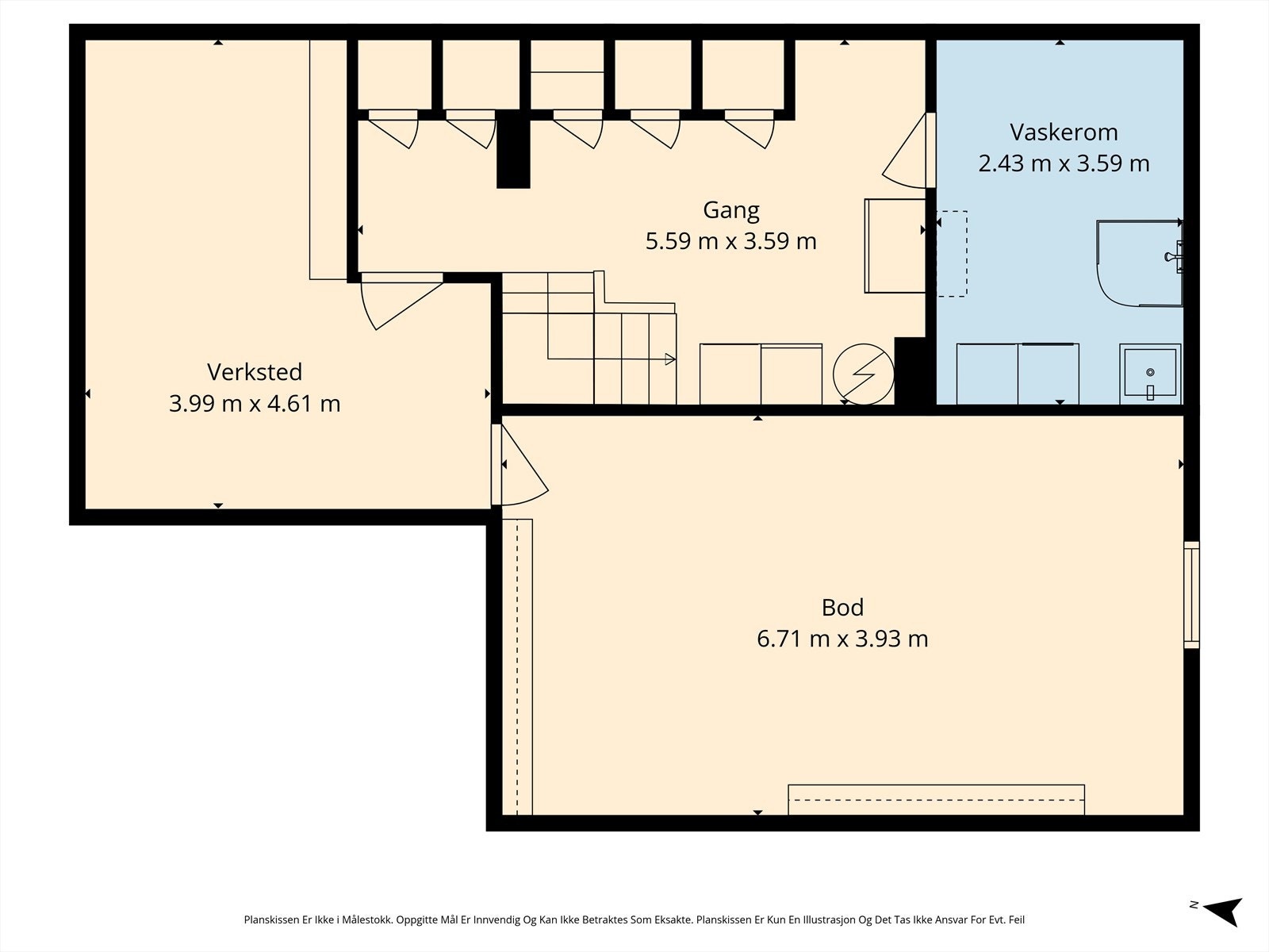 Plantegning kjeller. Galleribilde