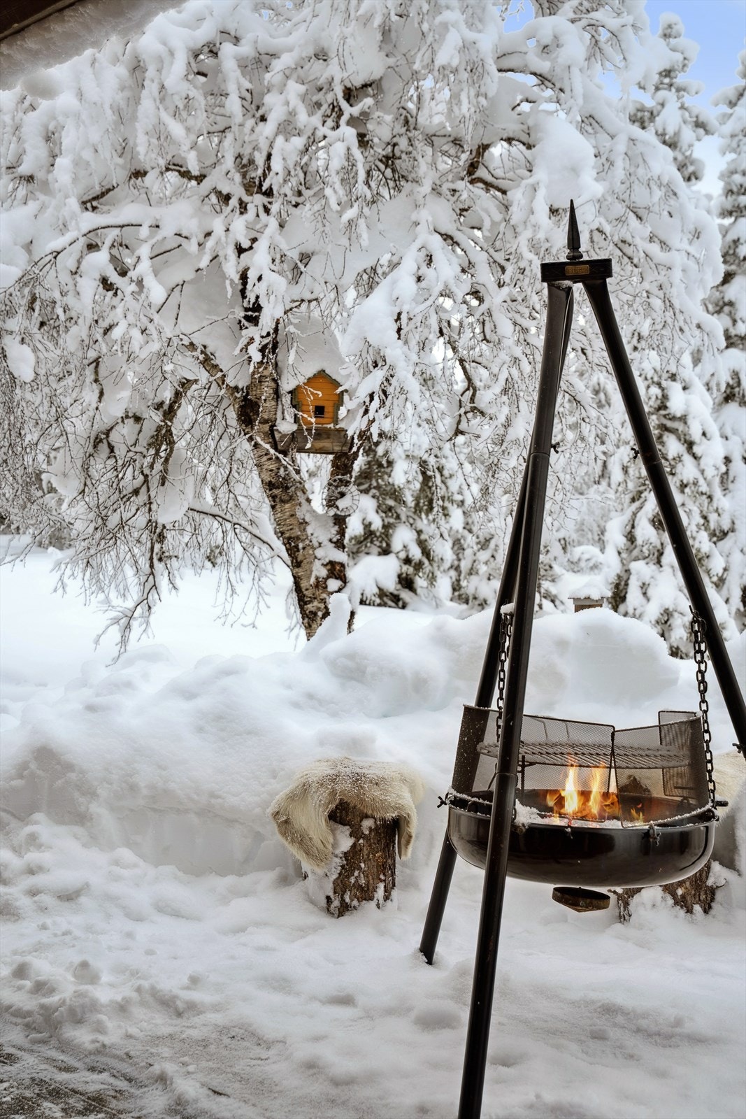 Uteområdet innbyr til hyggelige stunder rundt bålpannen, tett på naturen. Galleribilde