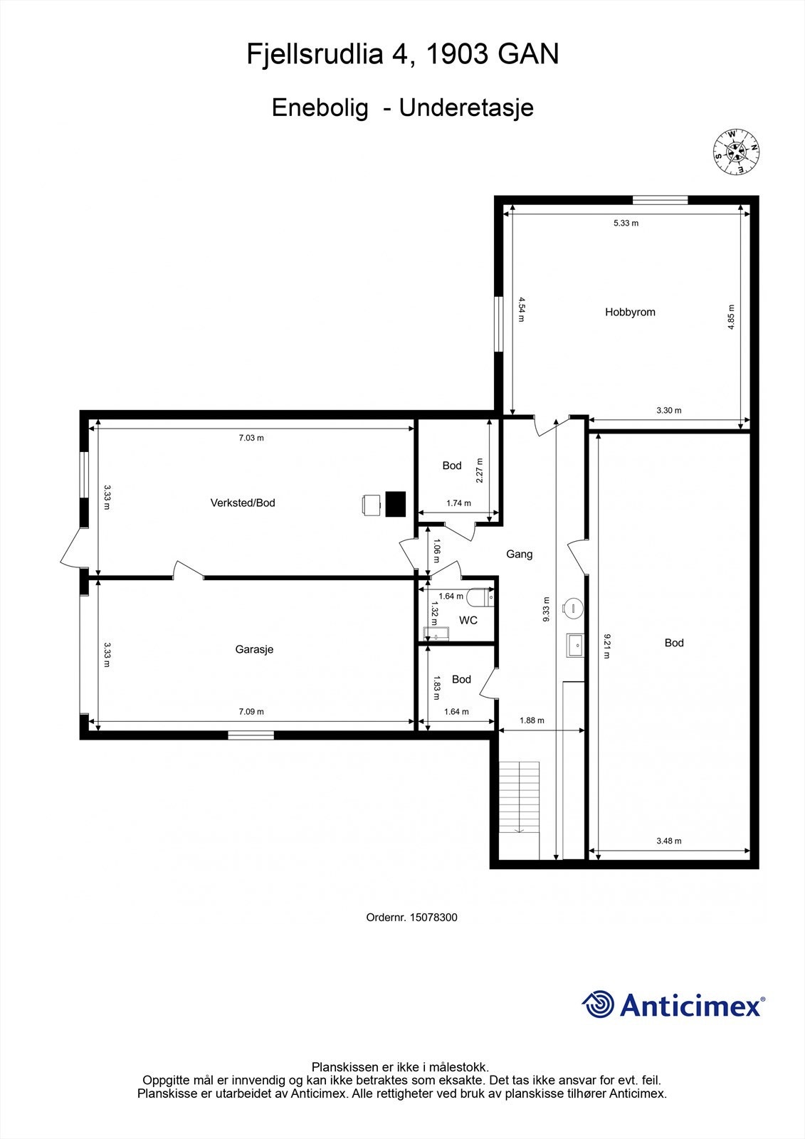 Plantegning u.etg. Galleribilde