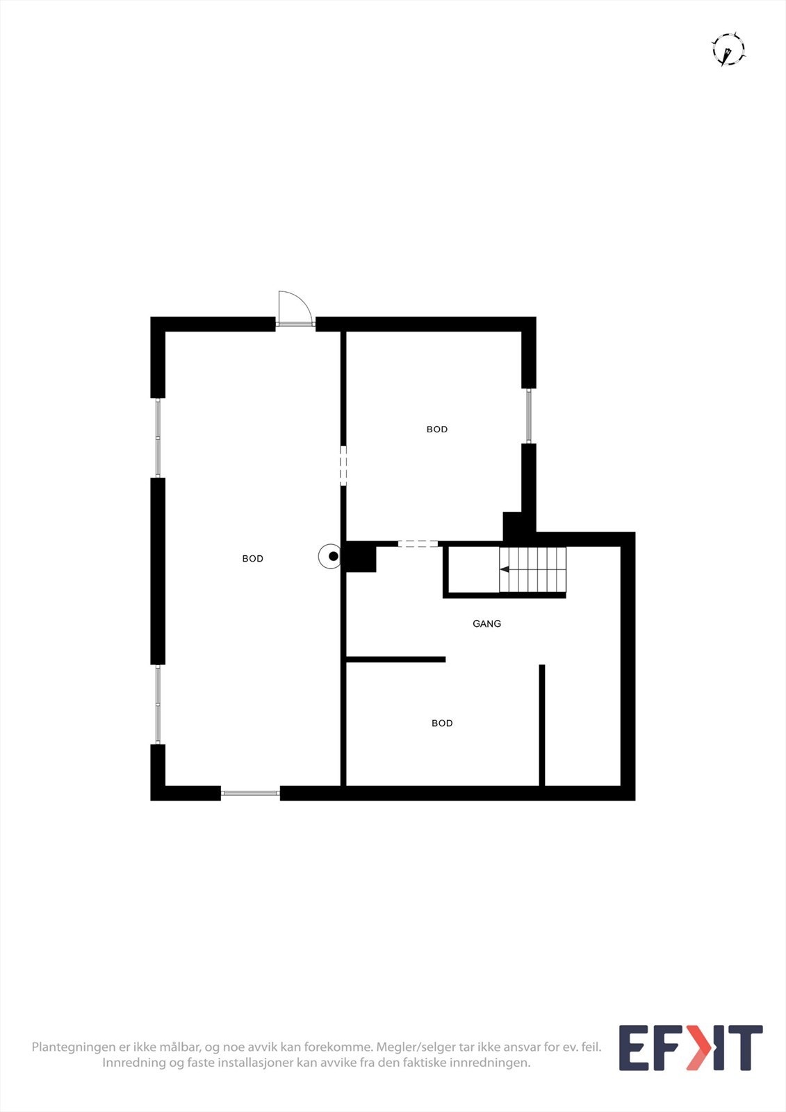 Kjelleretasjen består av flere uinnredede rom som gir rikelig med lagringsmuligheter. Galleribilde