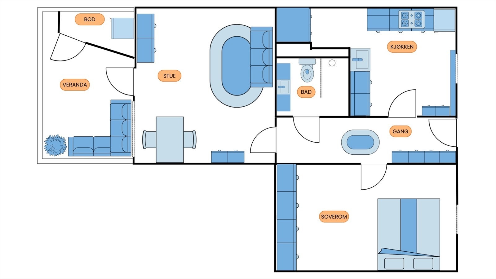 Plantegning. Boligen ligger i 4. etasje. Galleribilde