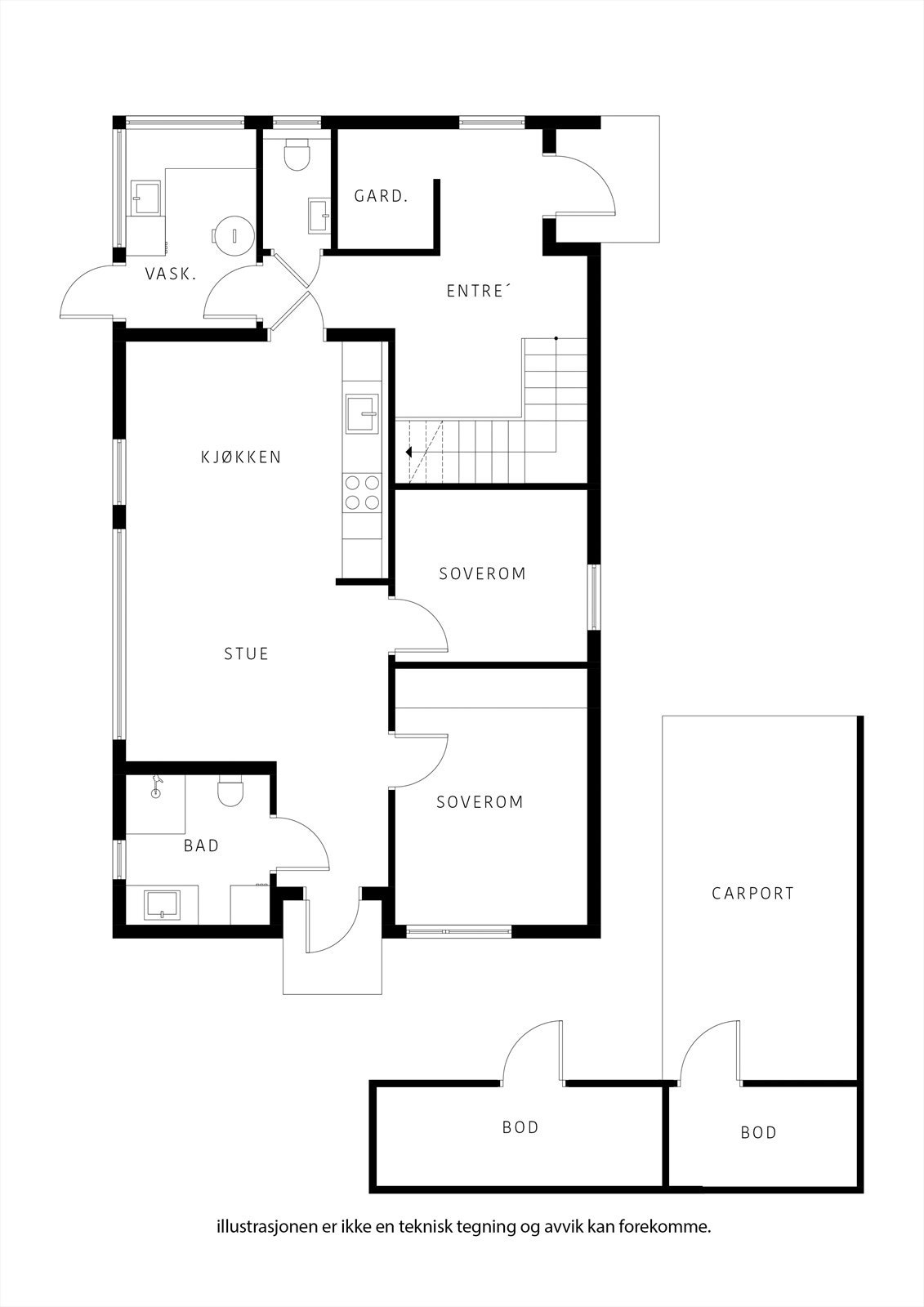 Første plan er smart løst med egen hybel/ungdomsavdeling eller ta alt i bruk selv. Galleribilde
